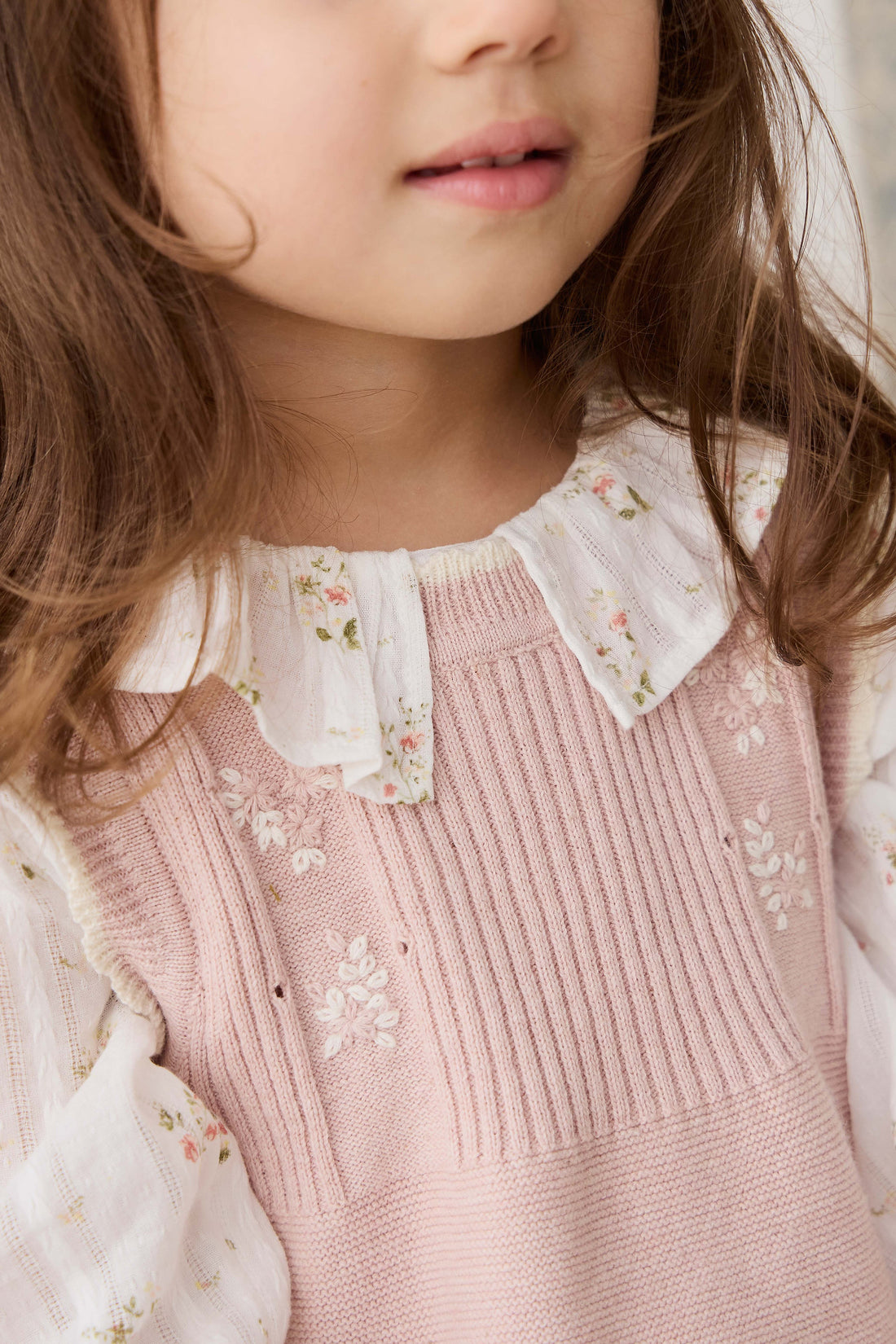 Abbie Knitted Top - Sweetpea Marle Abbie Flower Childrens Top from Jamie Kay Australia