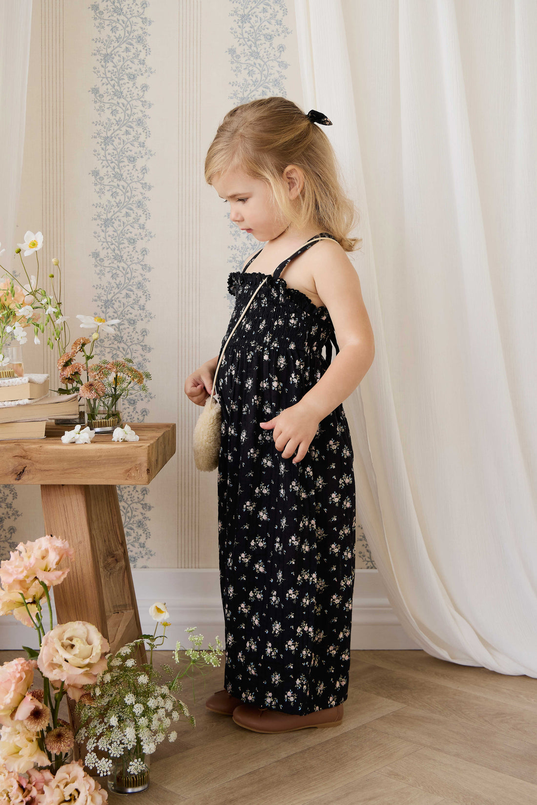 Organic Cotton Gianna Jumpsuit - Cassie Caviar Childrens Jumpsuit from Jamie Kay Australia
