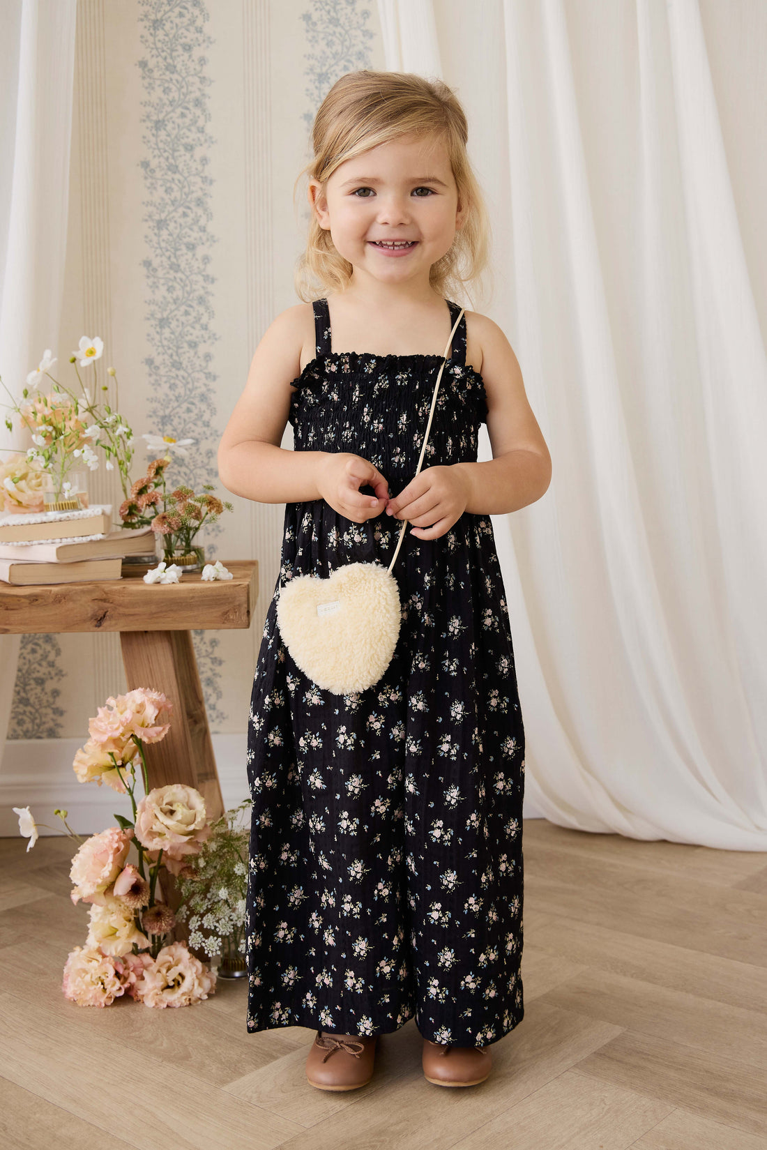 Organic Cotton Gianna Jumpsuit - Cassie Caviar Childrens Jumpsuit from Jamie Kay Australia