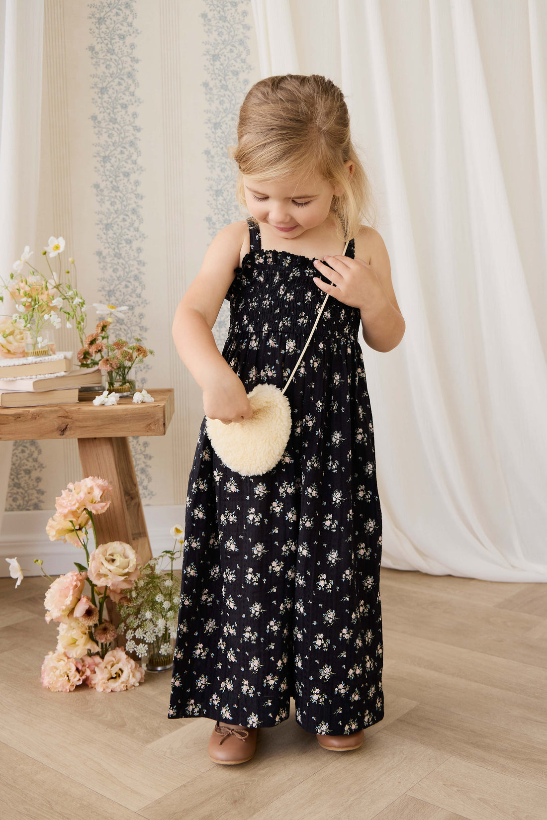Organic Cotton Gianna Jumpsuit - Cassie Caviar – Jamie Kay AU