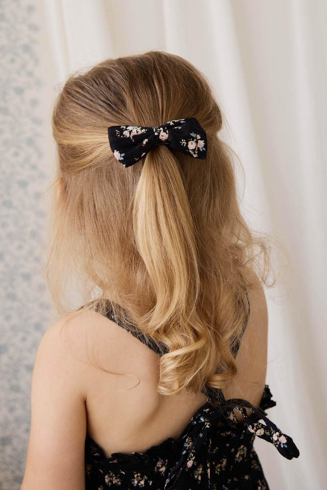 Organic Cotton Desiree Bow - Cassie Caviar Childrens Bow from Jamie Kay Australia