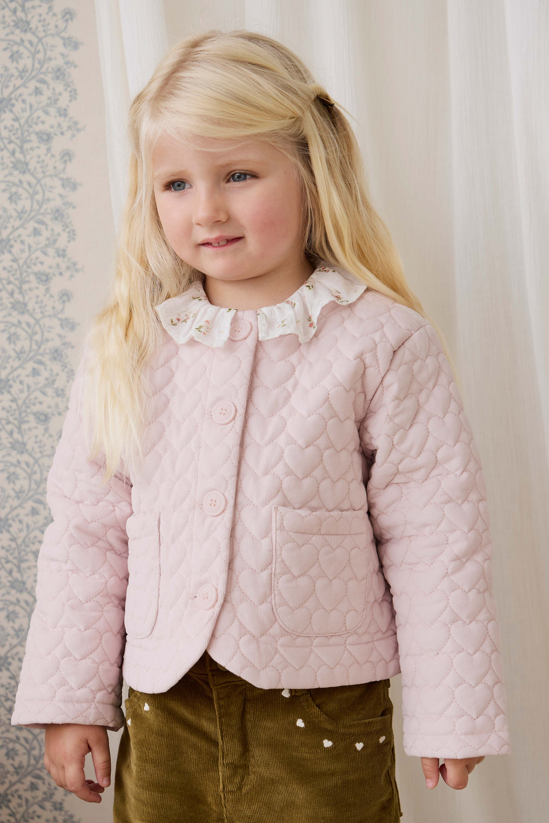 Elara Pincord Jacket - Soft Misty Rose Childrens Jacket from Jamie Kay Australia