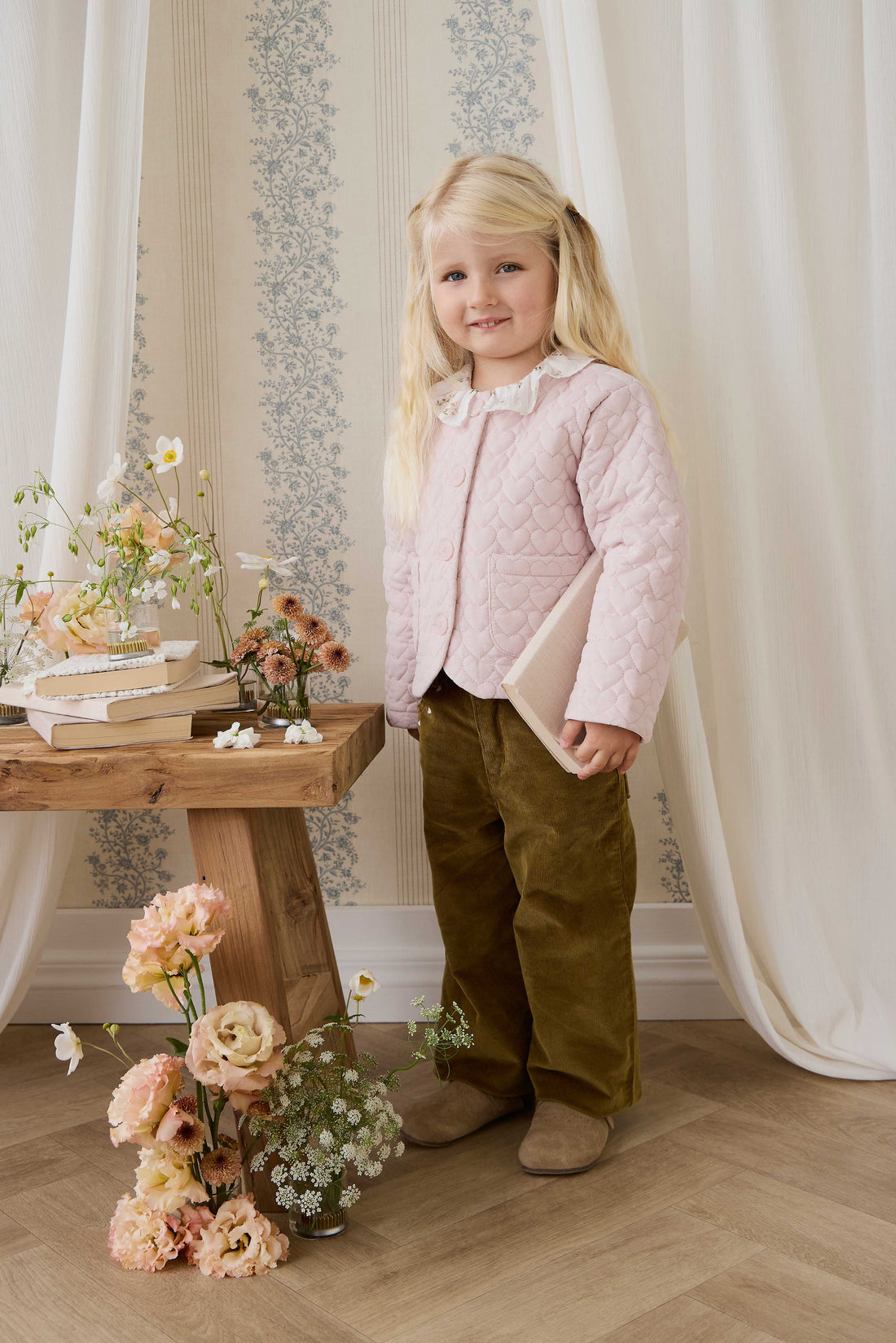 Elara Pincord Jacket - Soft Misty Rose Childrens Jacket from Jamie Kay Australia