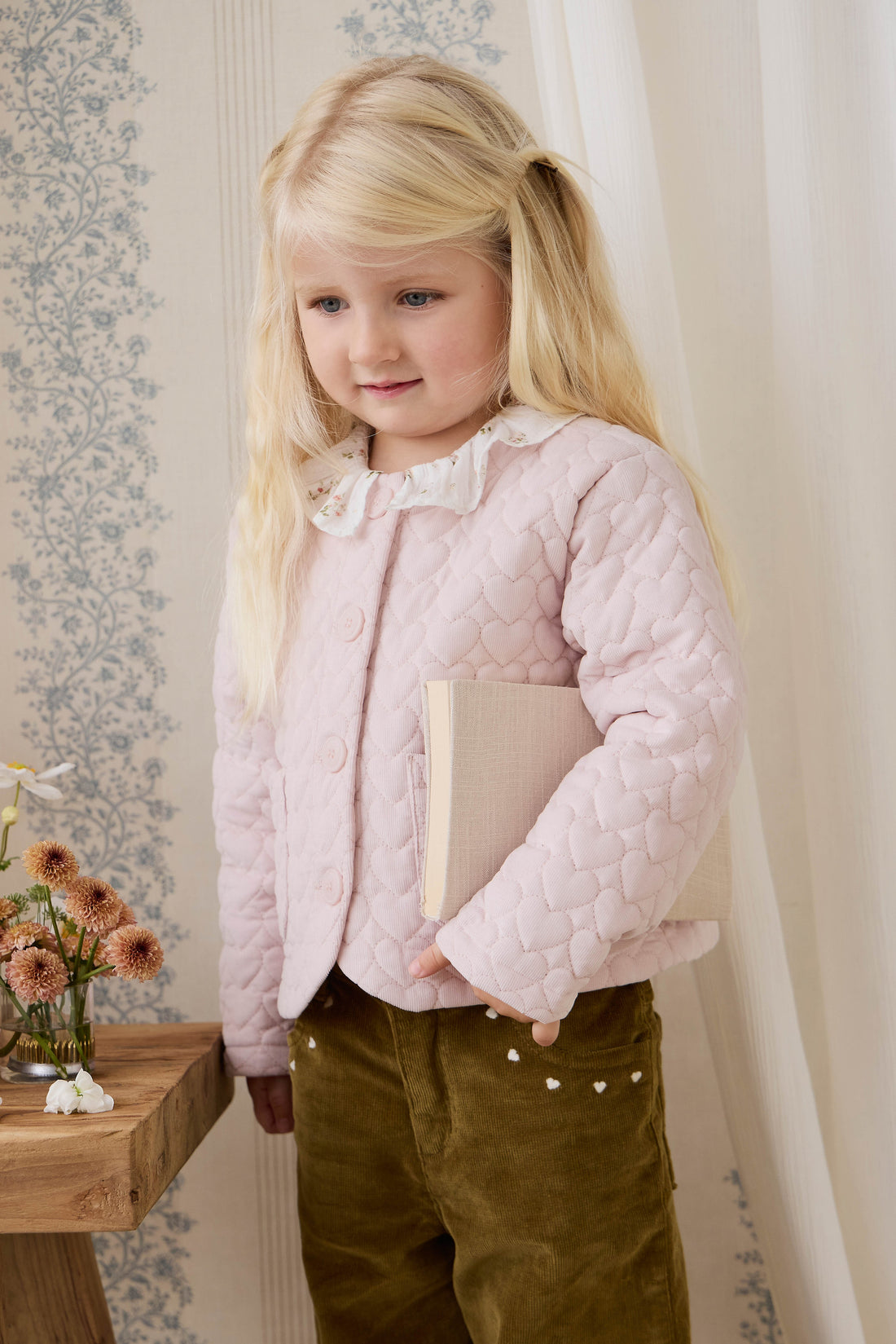 Elara Pincord Jacket - Soft Misty Rose Childrens Jacket from Jamie Kay Australia
