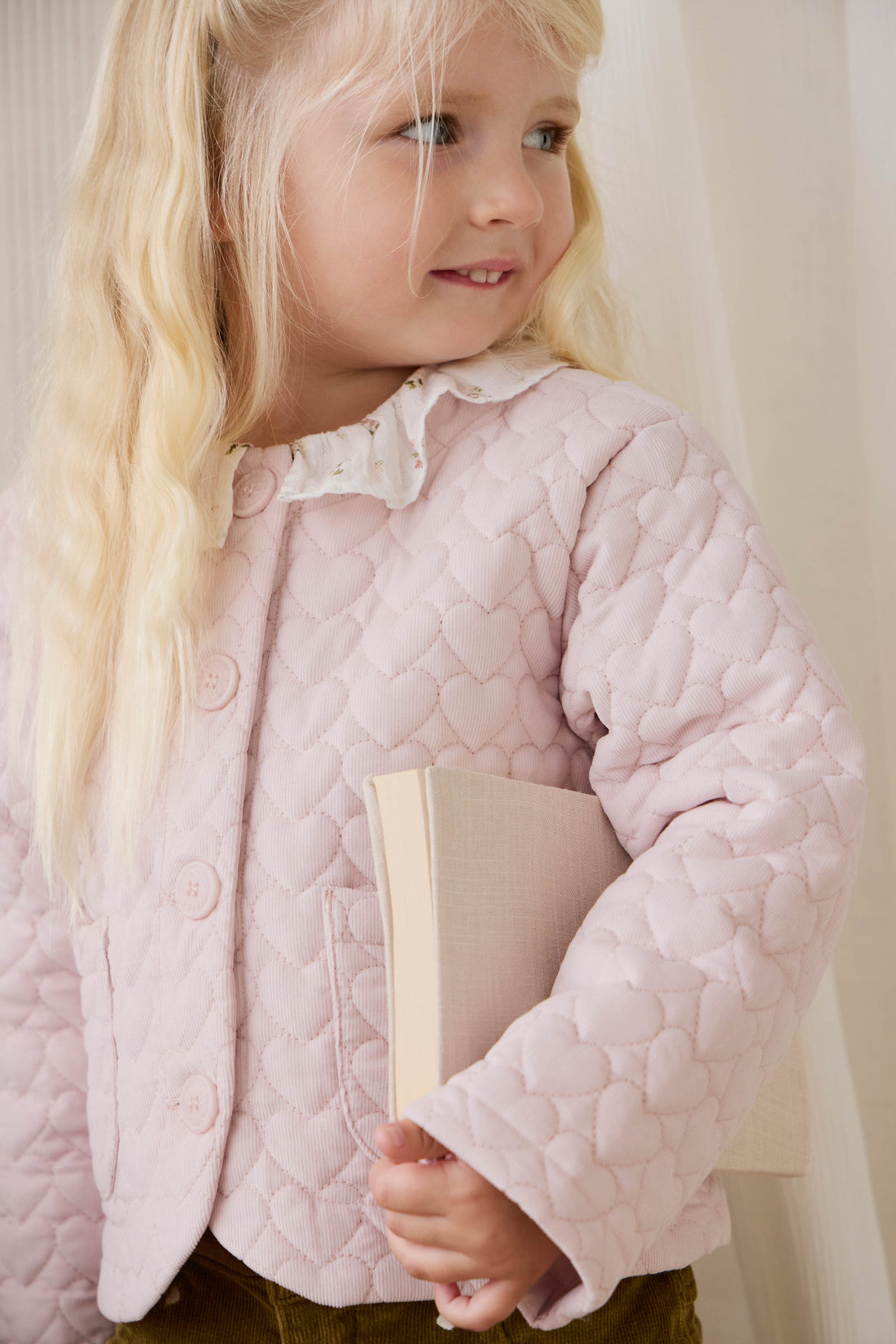 Elara Pincord Jacket - Soft Misty Rose Childrens Jacket from Jamie Kay Australia