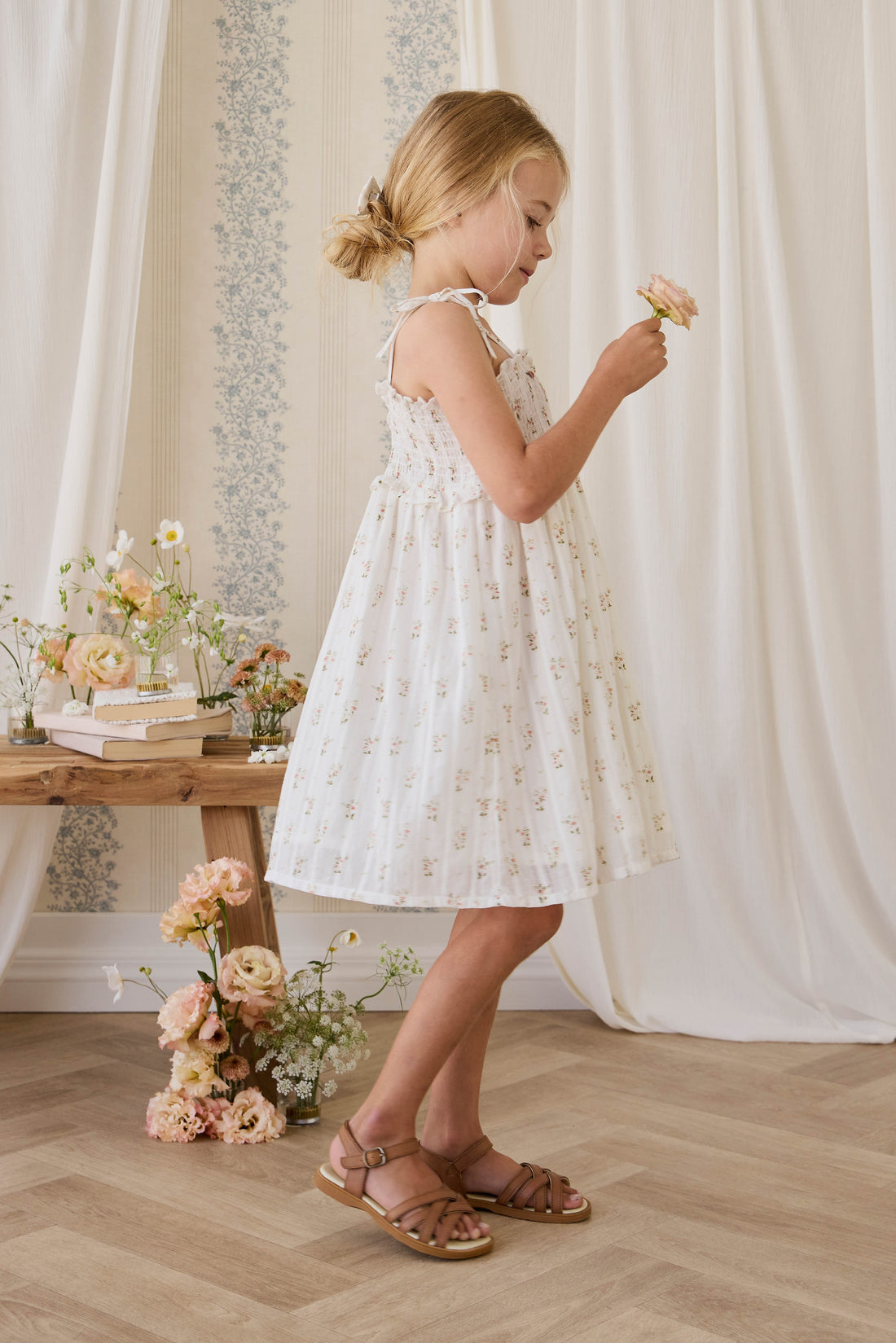 Organic Cotton Saylor Dress - Josepha Egret Childrens Dress from Jamie Kay Australia