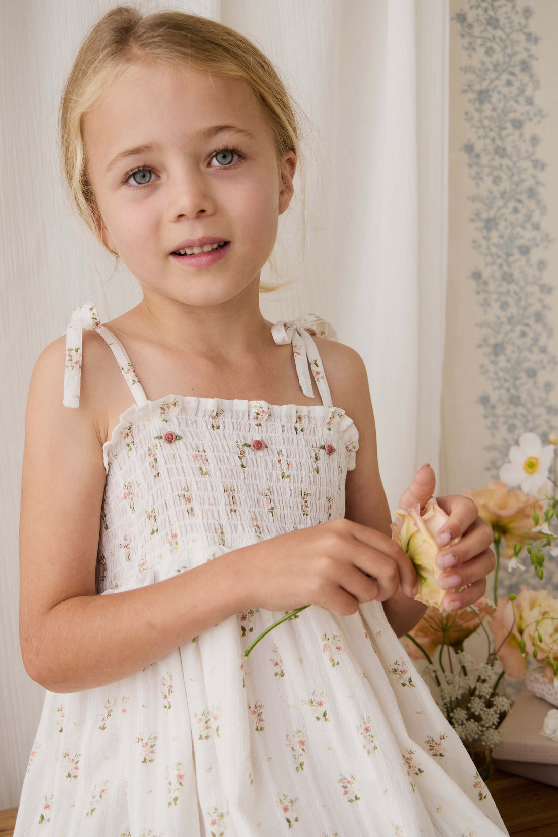 Organic Cotton Saylor Dress - Josepha Egret Childrens Dress from Jamie Kay Australia