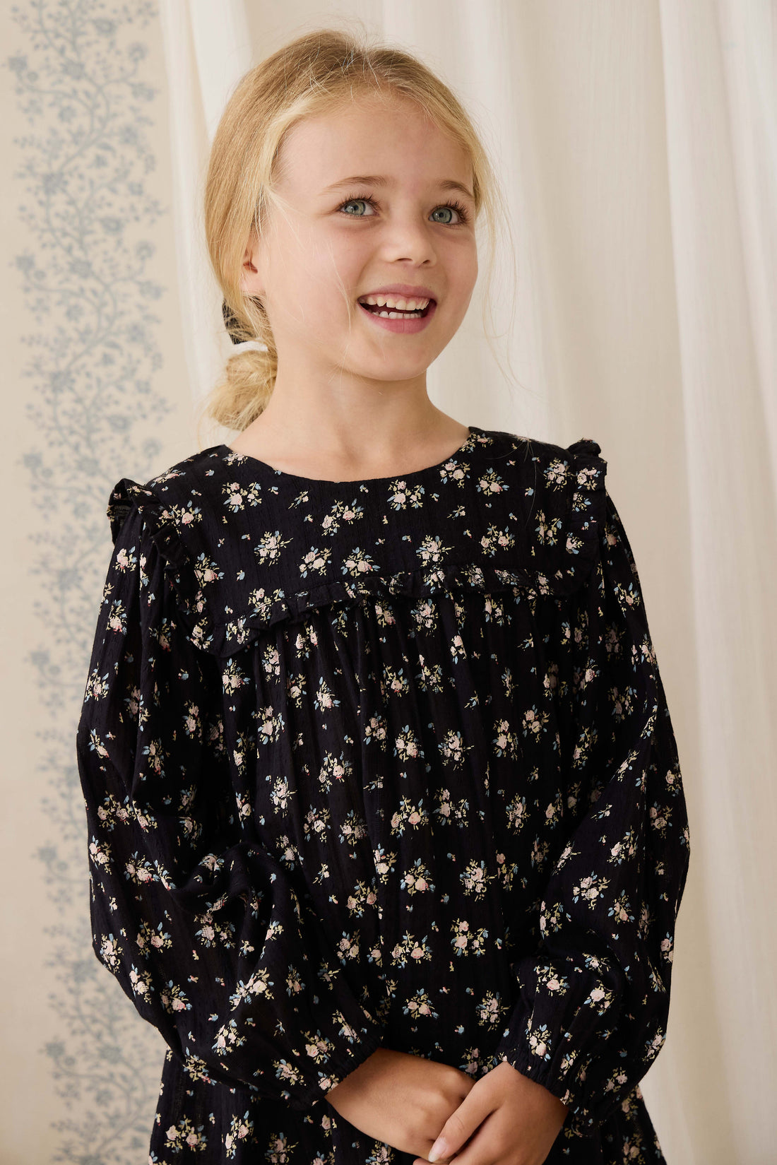 Organic Cotton Gianna Dress - Cassie Caviar Childrens Dress from Jamie Kay Australia