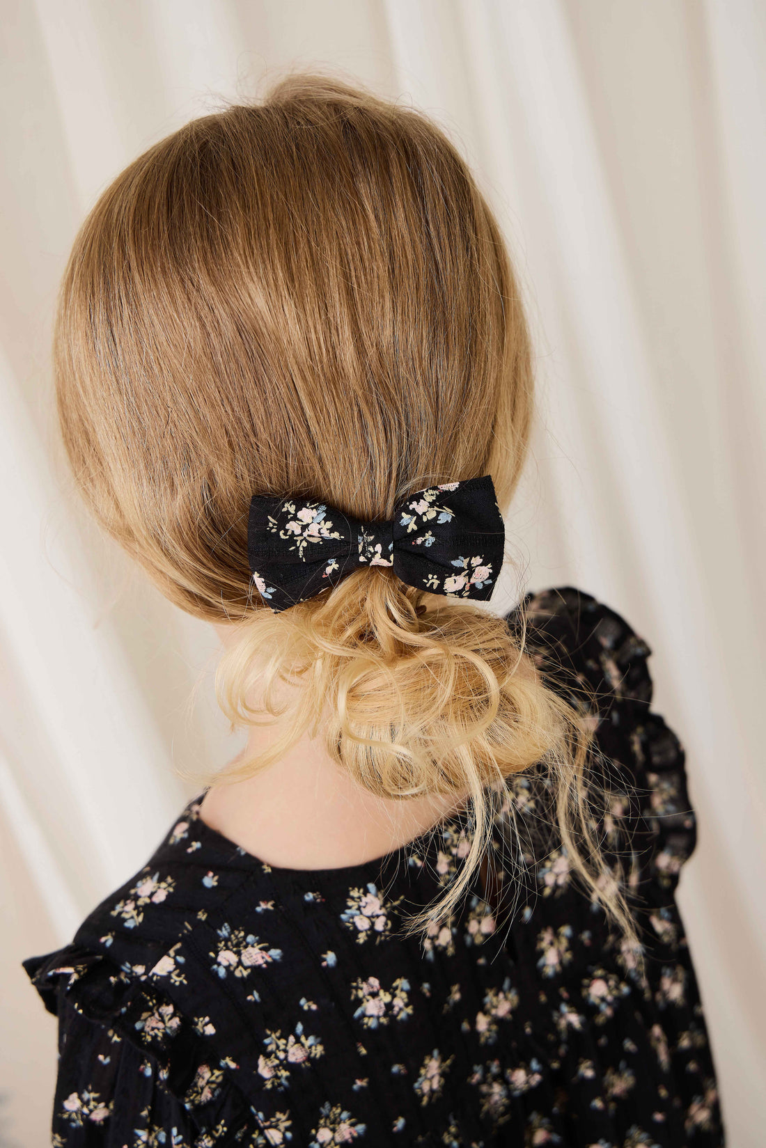Organic Cotton Desiree Bow - Cassie Caviar Childrens Bow from Jamie Kay Australia