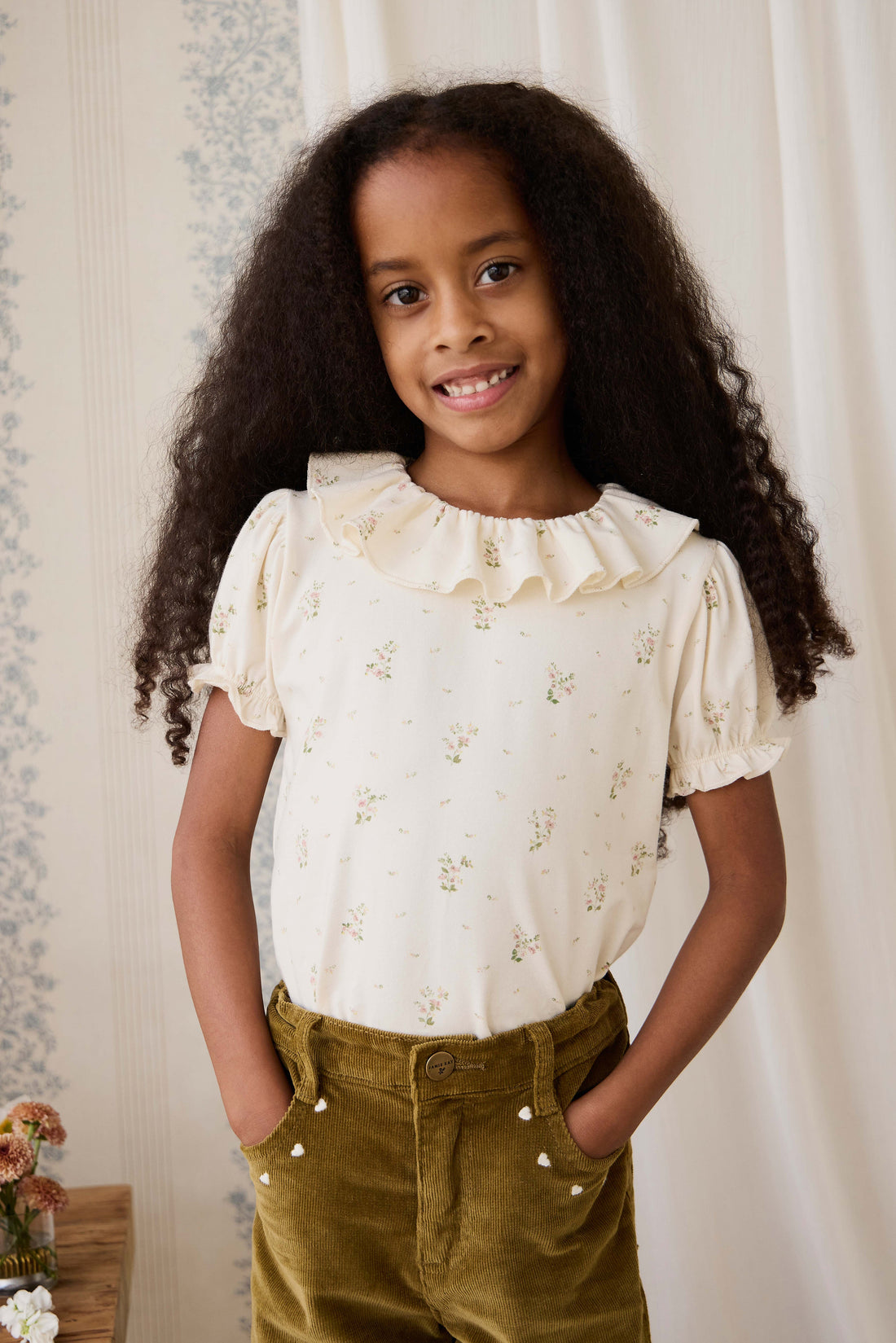 Organic Cotton Marlene Top - Josepha Egret Small Childrens Top from Jamie Kay Australia