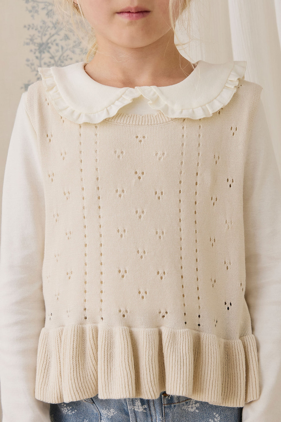 Organic Cotton Rib Adelaide Top - Parchment Childrens Top from Jamie Kay Australia