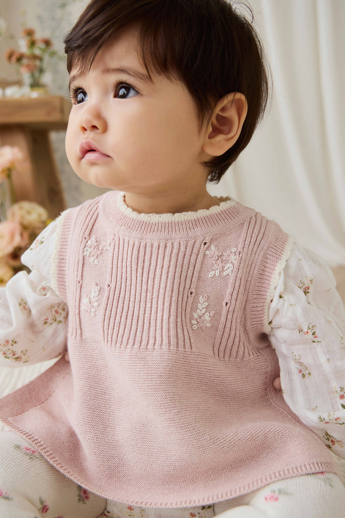 Abbie Knitted Top - Sweetpea Marle Abbie Flower Childrens Top from Jamie Kay Australia
