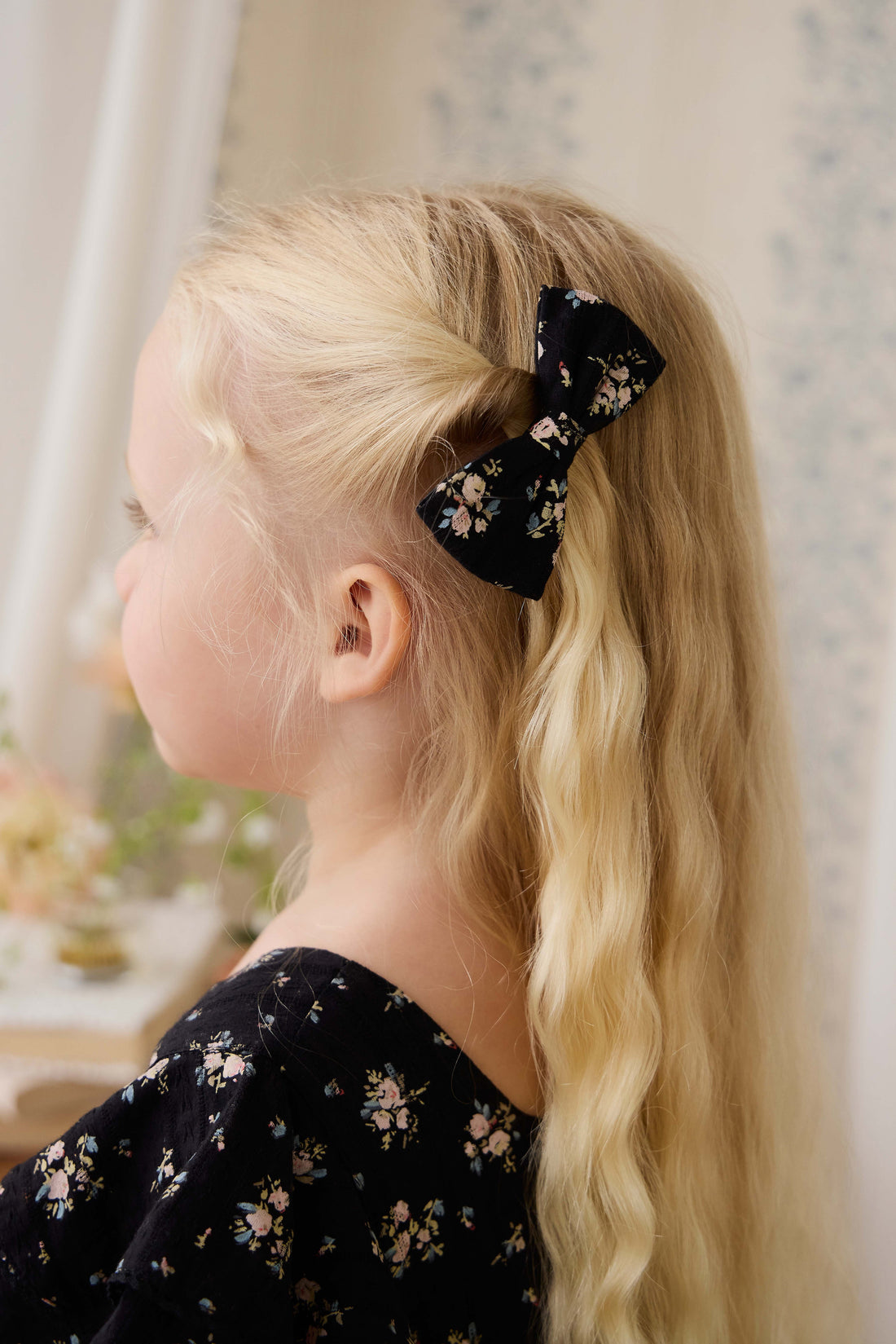 Organic Cotton Desiree Bow - Cassie Caviar Childrens Bow from Jamie Kay Australia