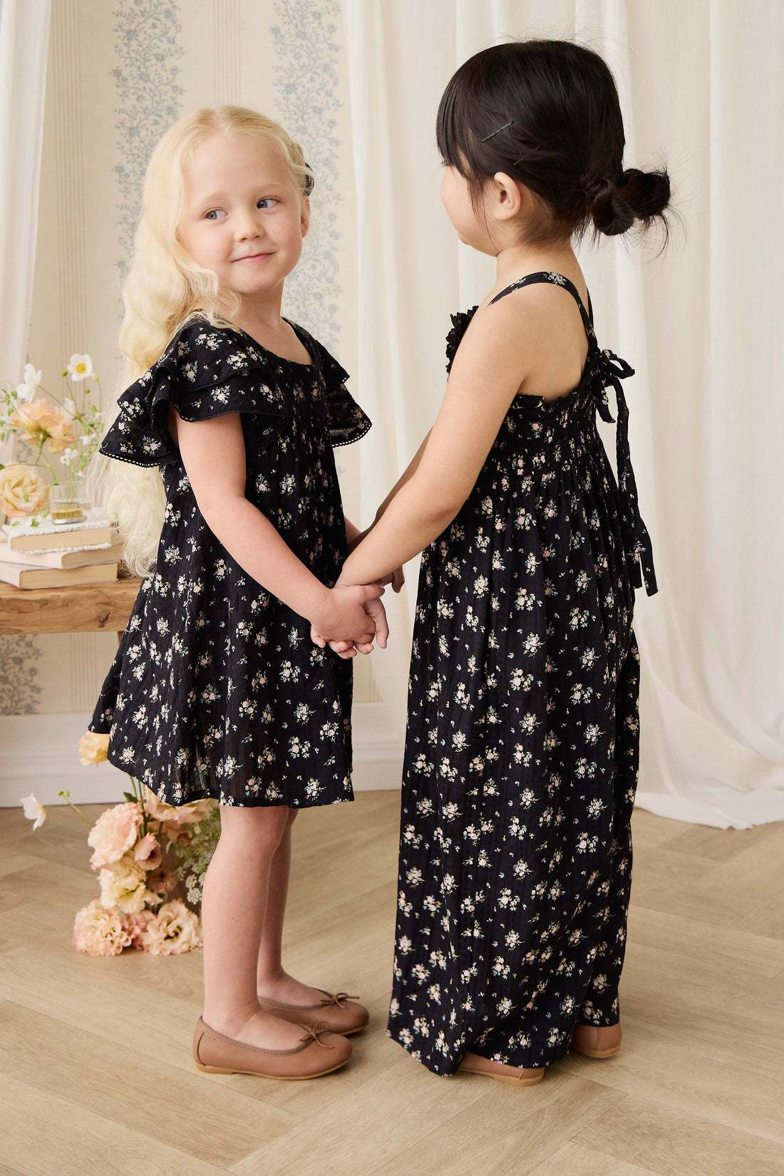 Organic Cotton Caroline Dress - Cassie Caviar Childrens Dress from Jamie Kay Australia