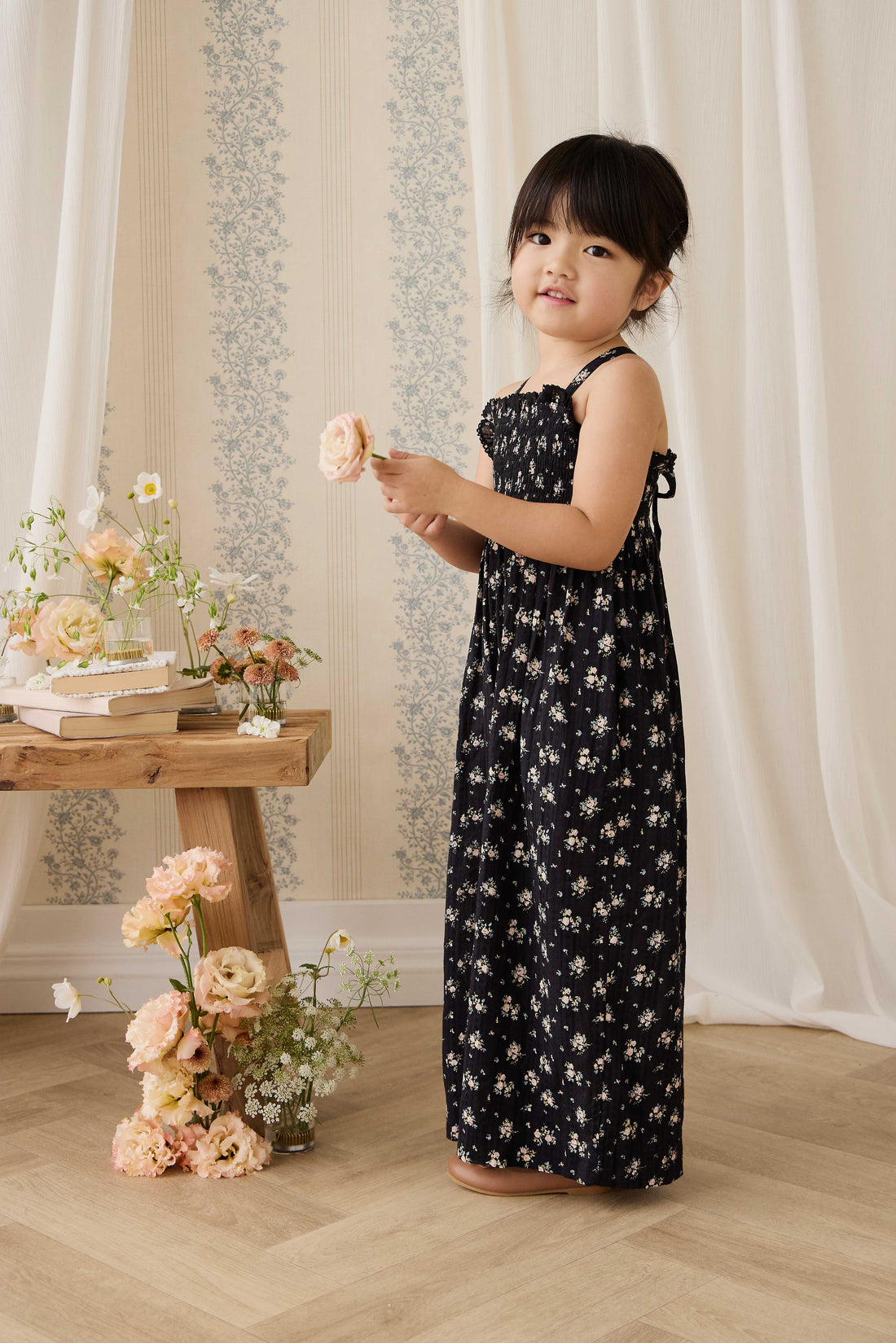 Organic Cotton Gianna Jumpsuit - Cassie Caviar Childrens Jumpsuit from Jamie Kay Australia