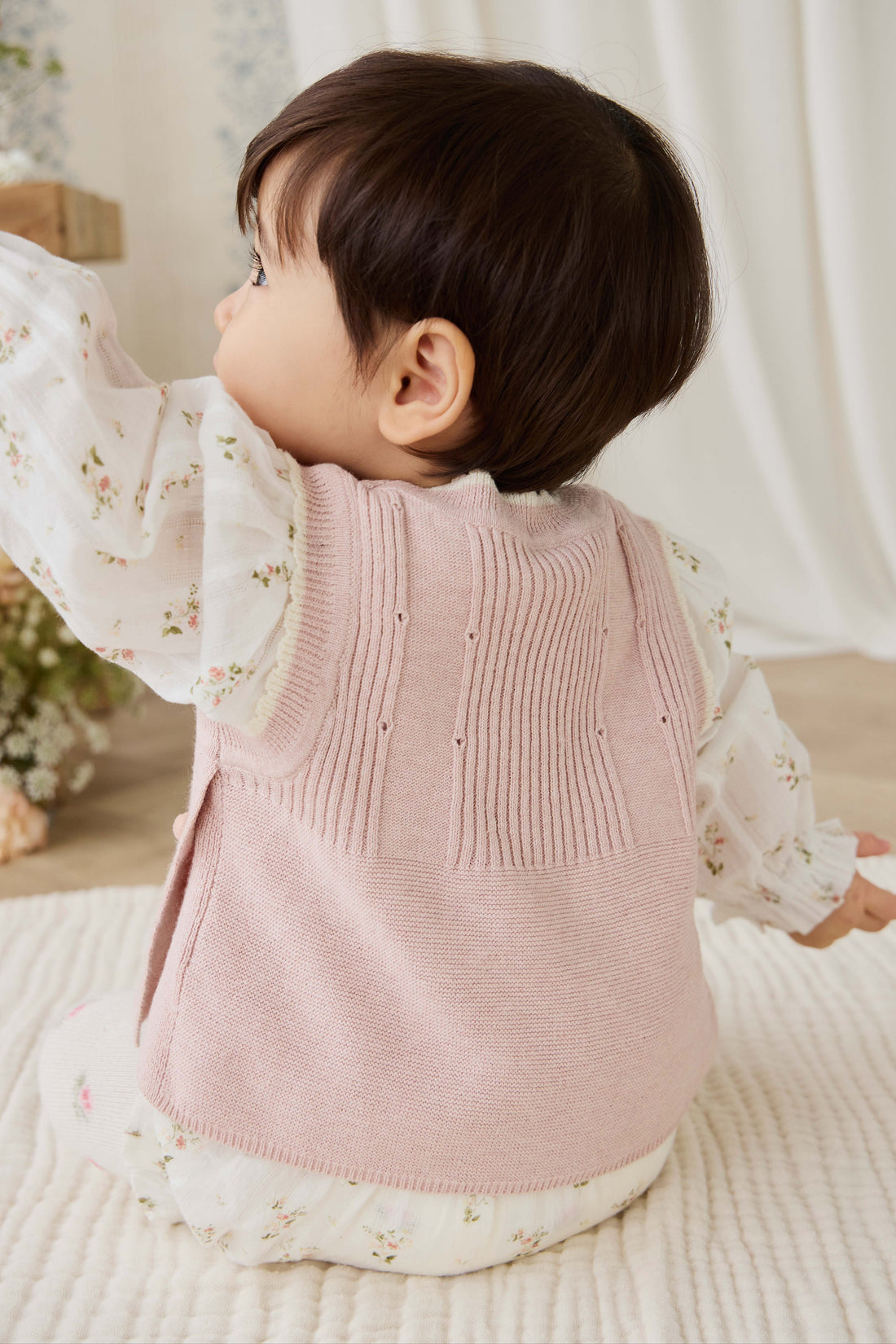 Abbie Knitted Top - Sweetpea Marle Abbie Flower Childrens Top from Jamie Kay Australia