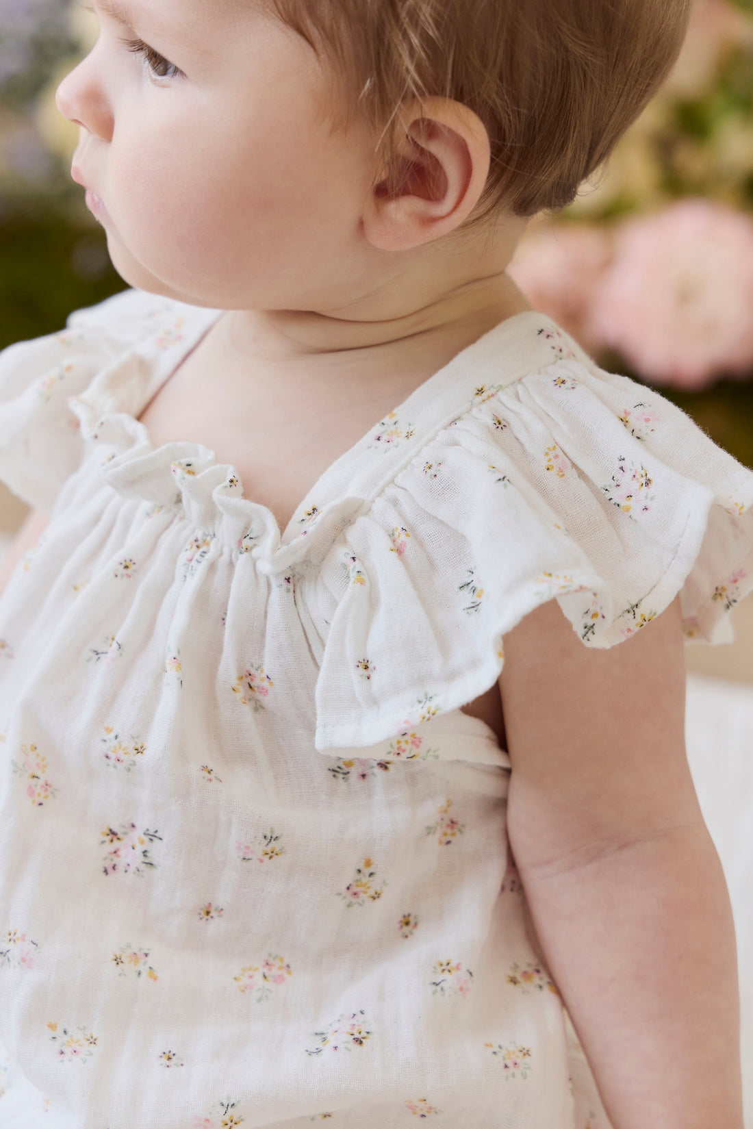 Organic Cotton Muslin Harriet Playsuit - Ayla Whisper Childrens Playsuit from Jamie Kay Australia
