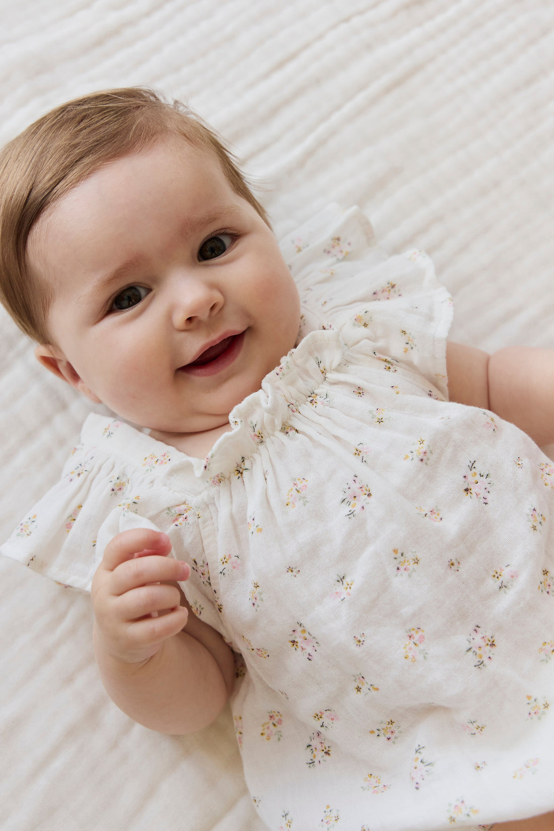 Organic Cotton Muslin Harriet Playsuit - Ayla Whisper Childrens Playsuit from Jamie Kay Australia