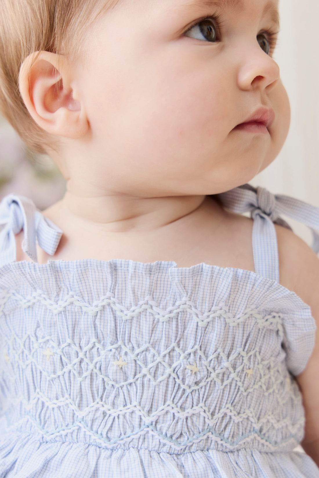 Organic Cotton Desiree Playsuit - Petite Check Childrens Playsuit from Jamie Kay Australia
