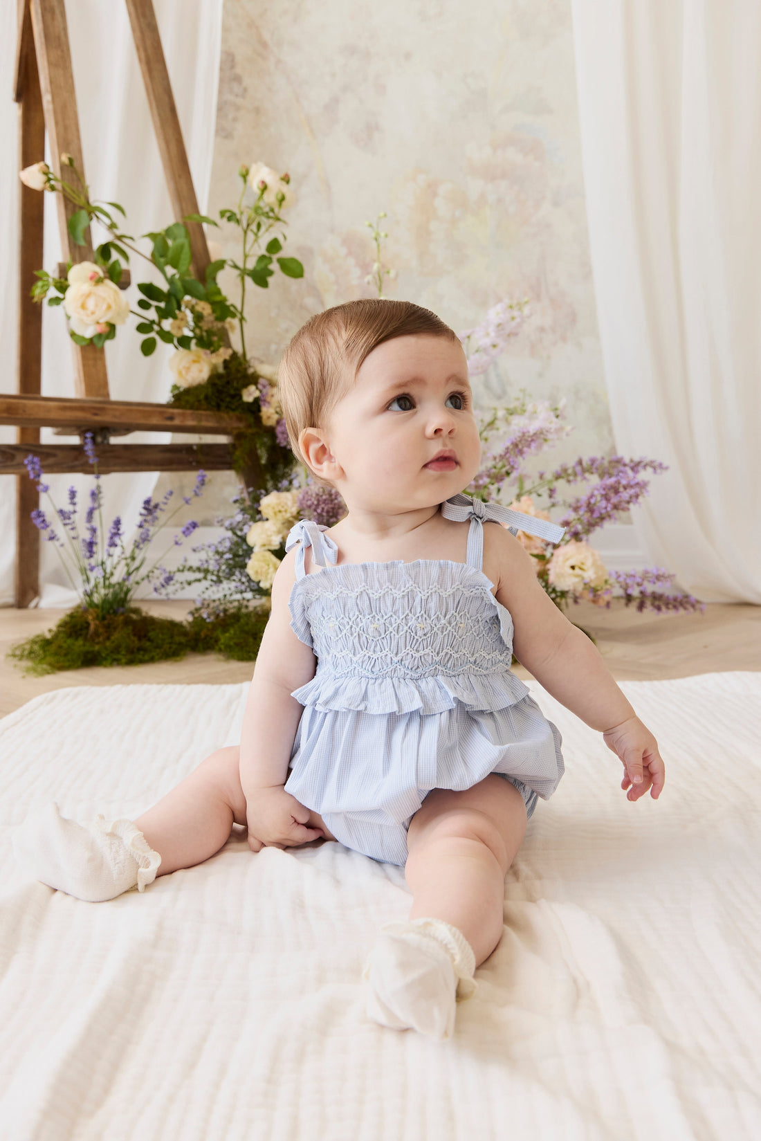 Organic Cotton Desiree Playsuit - Petite Check Childrens Playsuit from Jamie Kay Australia
