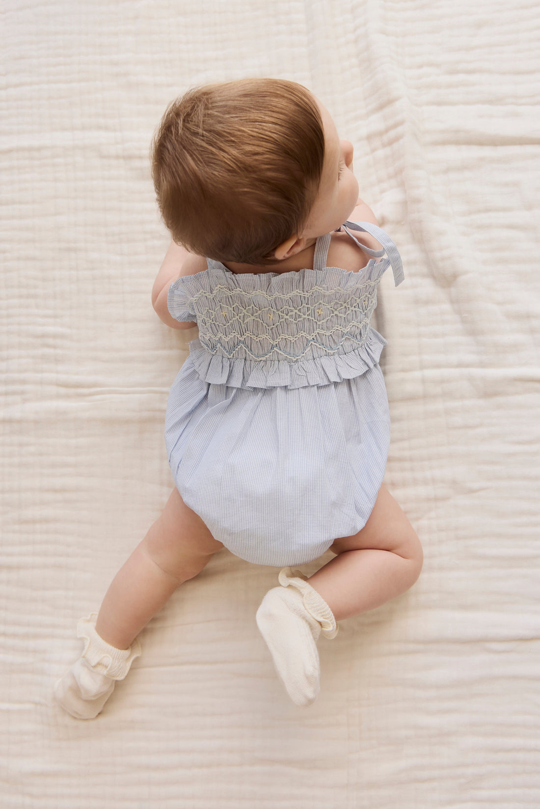 Organic Cotton Desiree Playsuit - Petite Check Childrens Playsuit from Jamie Kay Australia