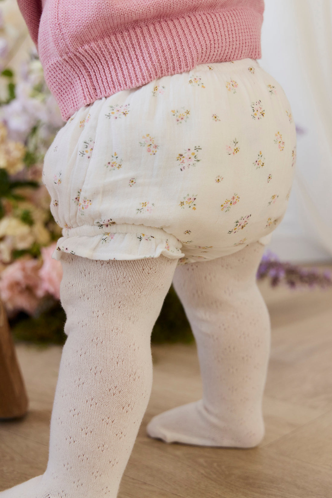 Organic Cotton Muslin Frill Bloomer - Ayla Whisper Childrens Bloomer from Jamie Kay Australia