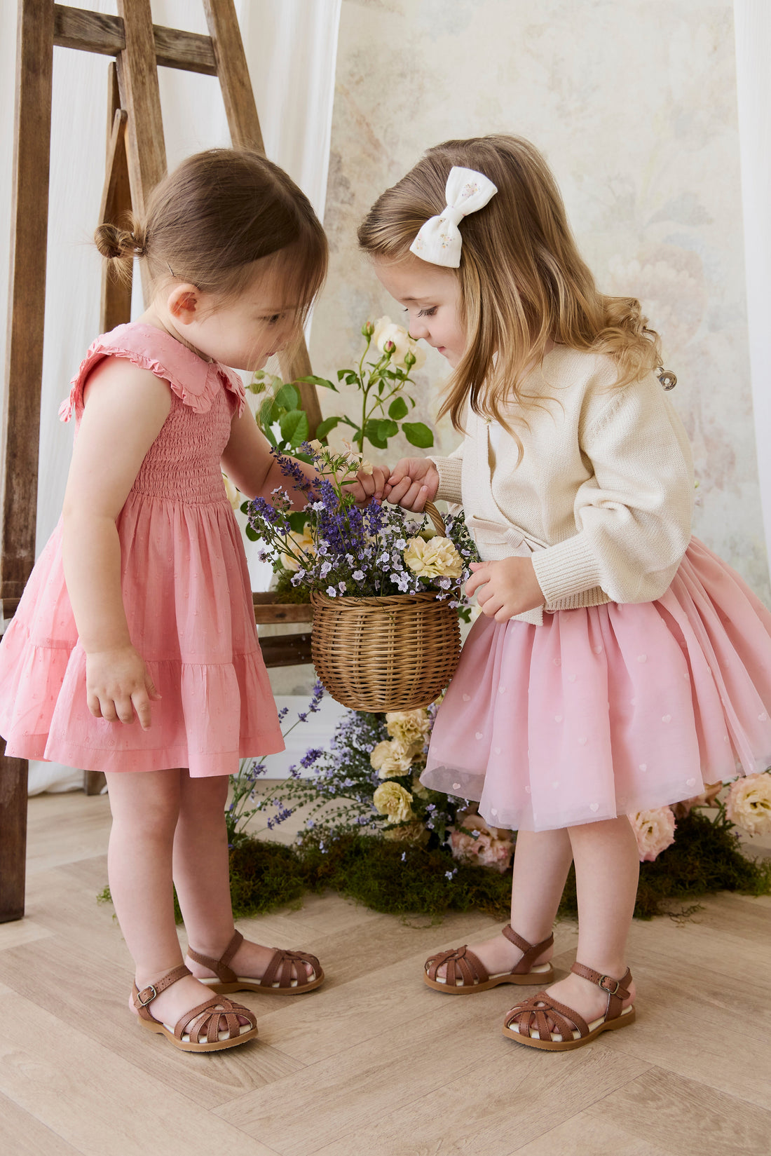 Organic Cotton Claudine Dress - Swiss Pink Childrens Dress from Jamie Kay Australia