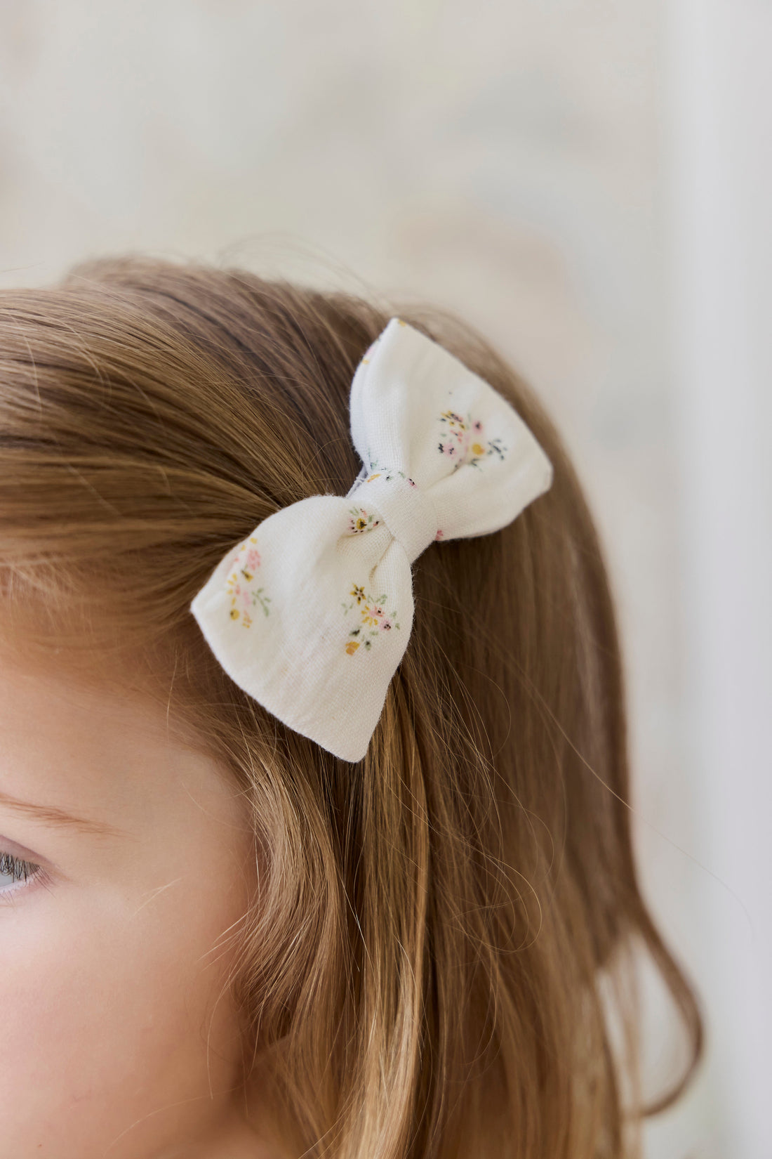 Organic Cotton Desiree Bow - Ayla Whisper Childrens Hair Bow from Jamie Kay Australia