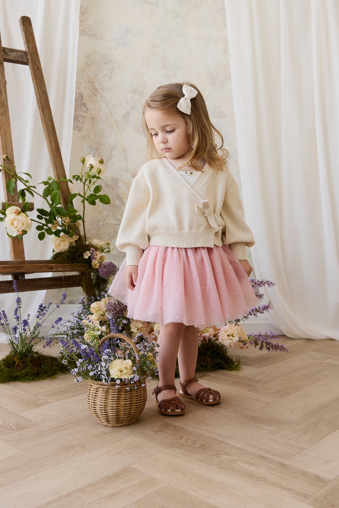 Lottie Skirt - Petite Heart Carnation Childrens Skirt from Jamie Kay Australia