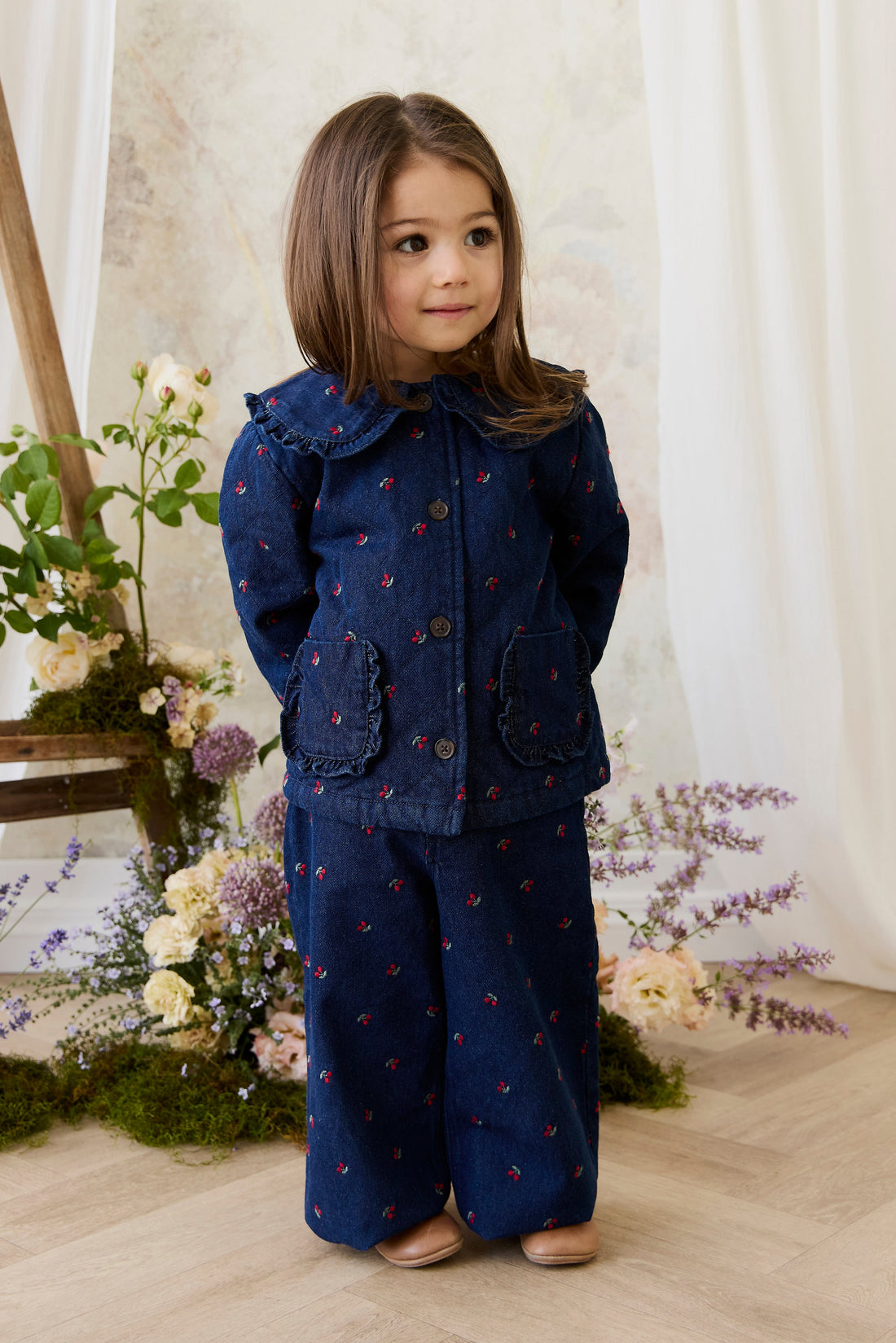 Amandine Pant - Cerise Denim Childrens Pant from Jamie Kay Australia