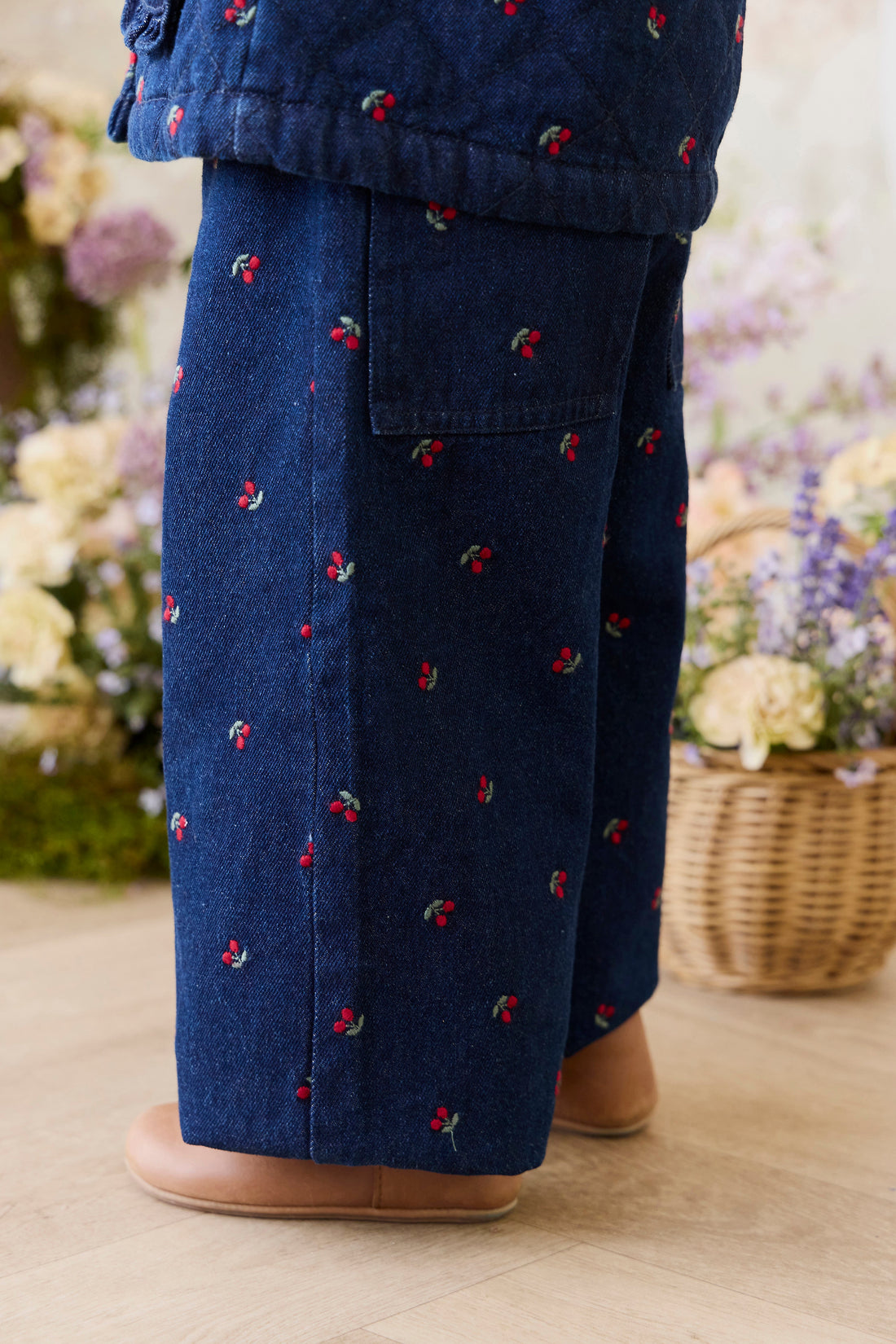 Amandine Pant - Cerise Denim Childrens Pant from Jamie Kay Australia