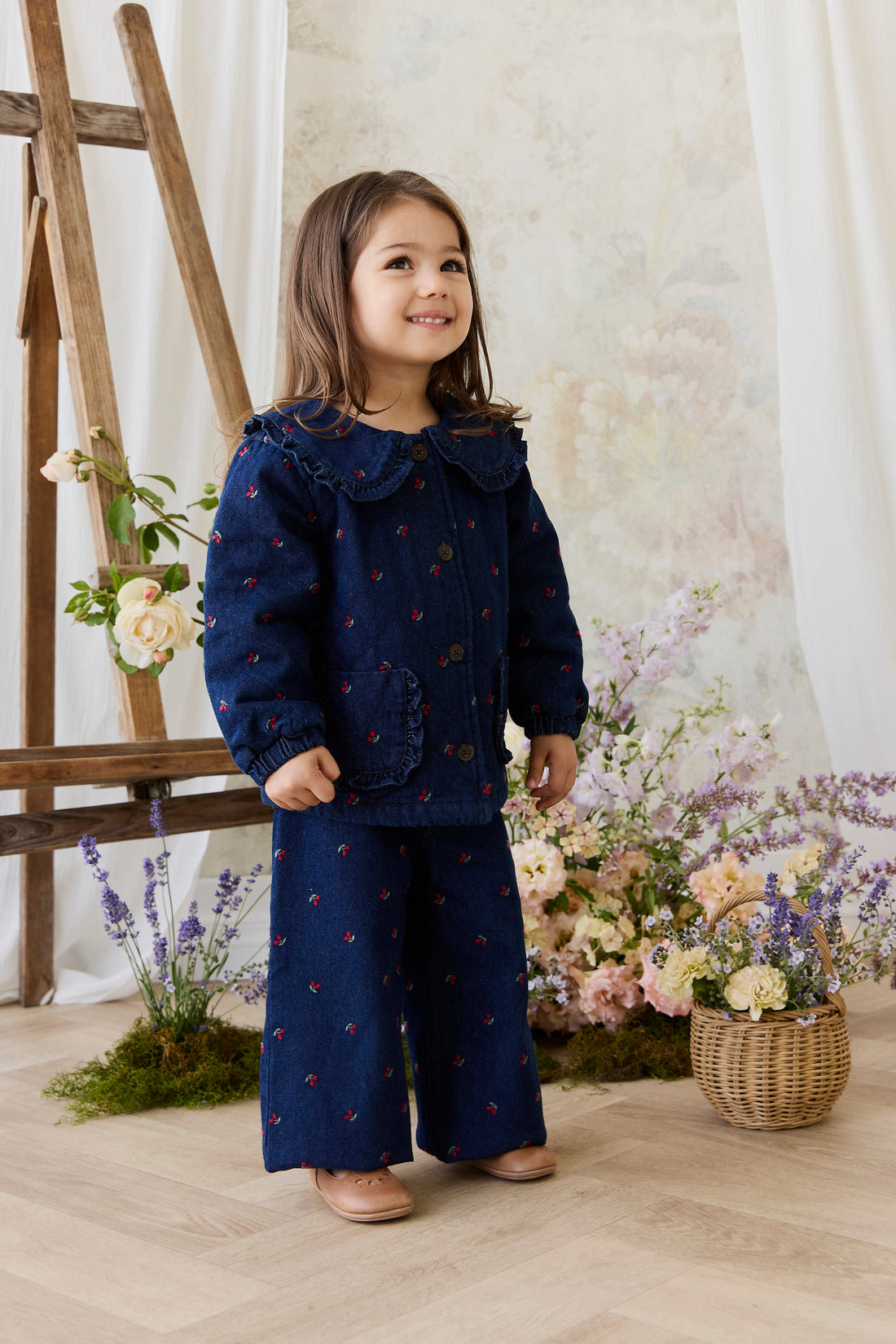 Amandine Pant - Cerise Denim Childrens Pant from Jamie Kay Australia