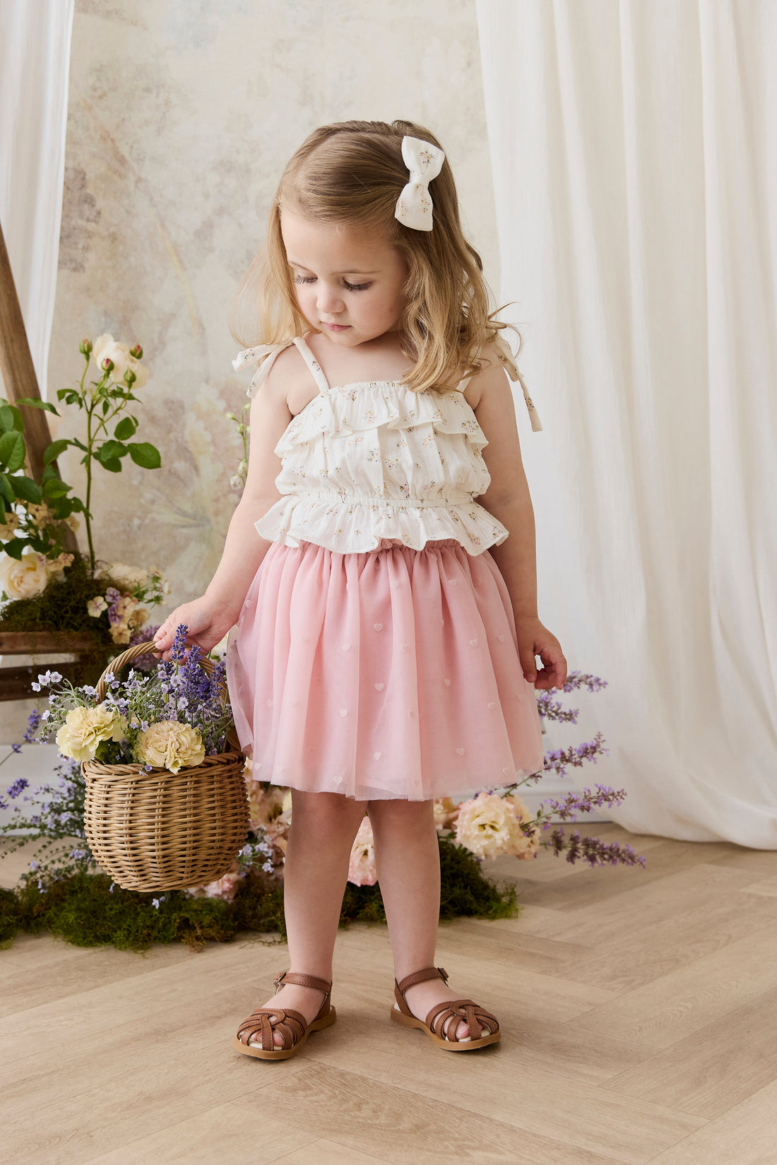 Lottie Skirt - Petite Heart Carnation Childrens Skirt from Jamie Kay Australia