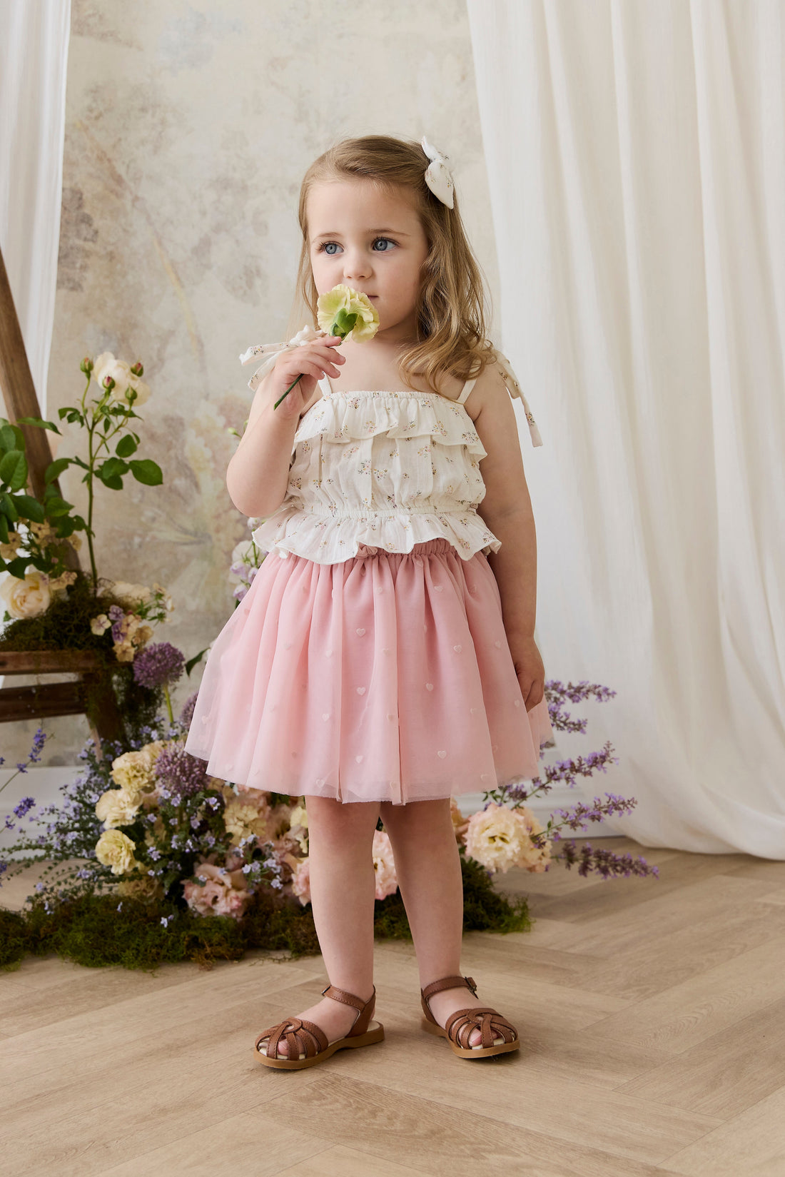 Lottie Skirt - Petite Heart Carnation Childrens Skirt from Jamie Kay Australia