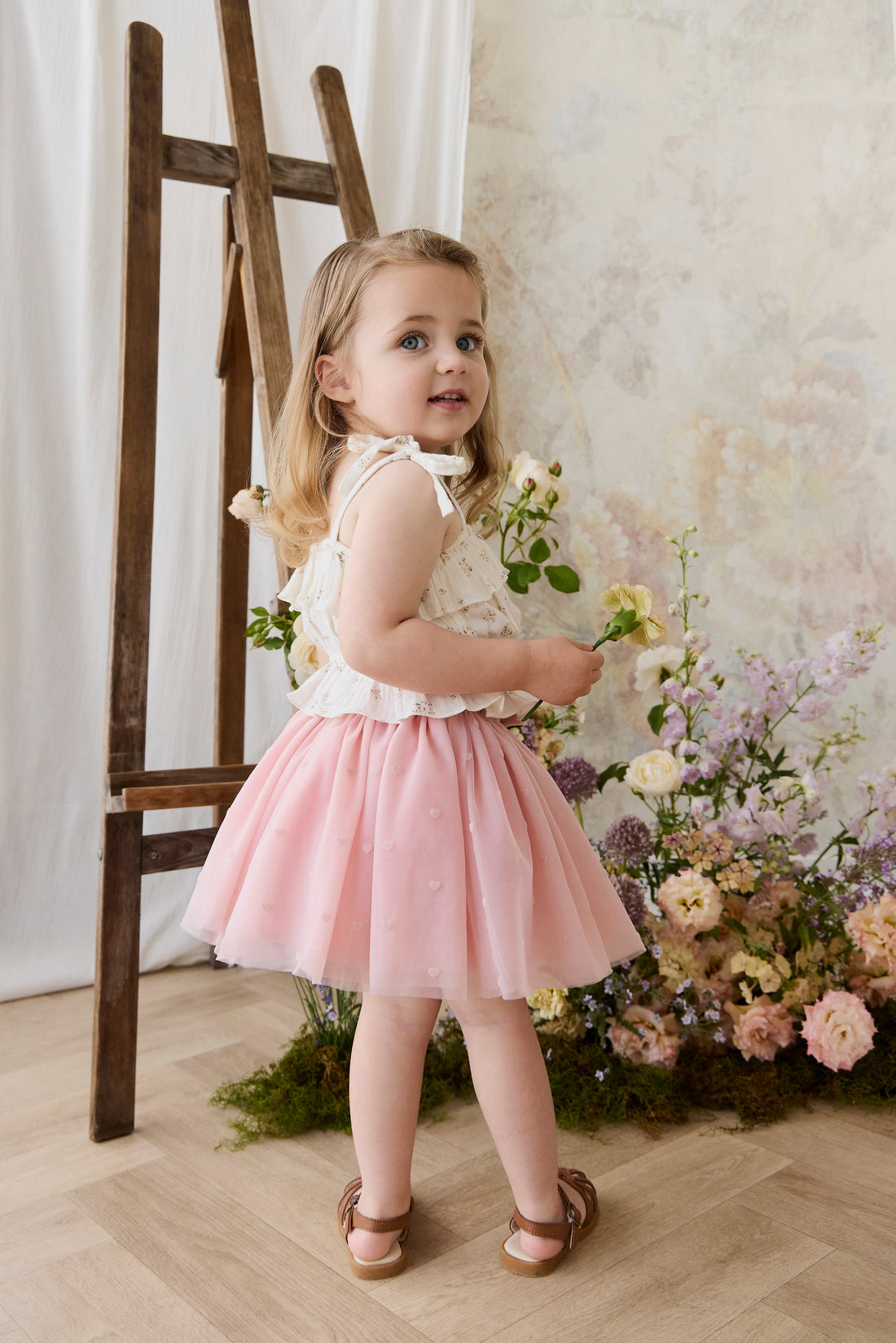 Lottie Skirt - Petite Heart Carnation Childrens Skirt from Jamie Kay Australia