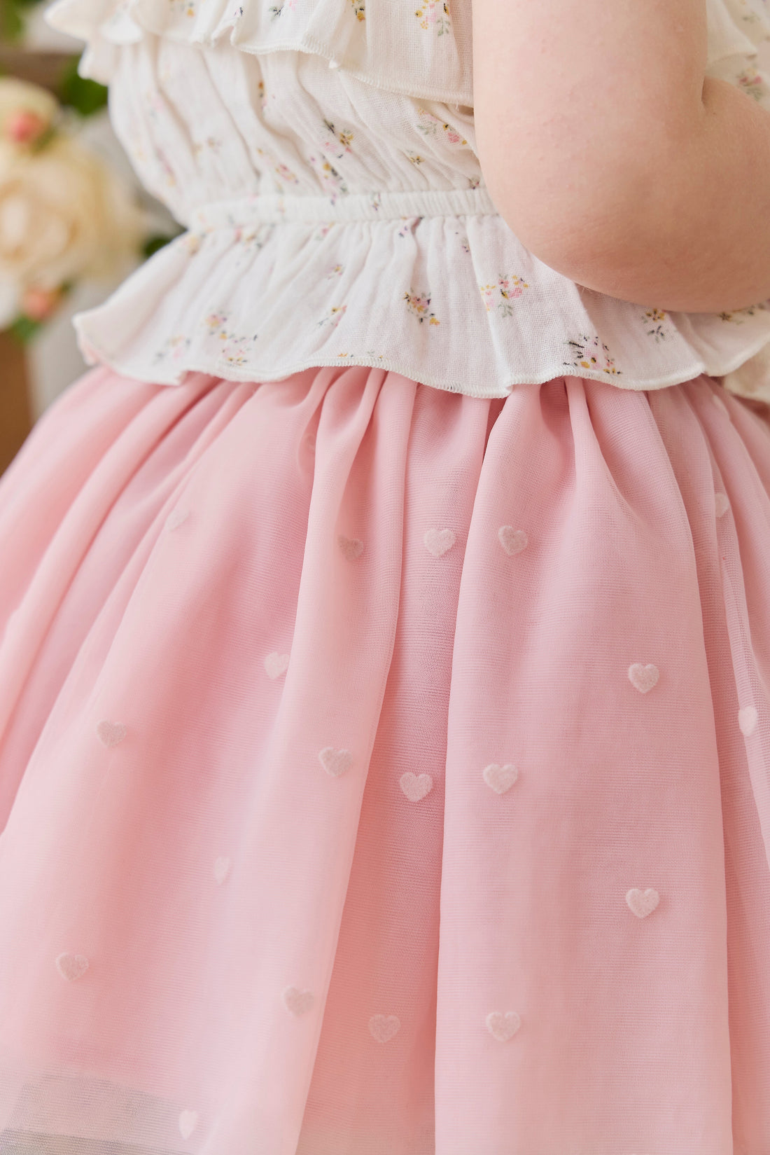 Lottie Skirt - Petite Heart Carnation Childrens Skirt from Jamie Kay Australia