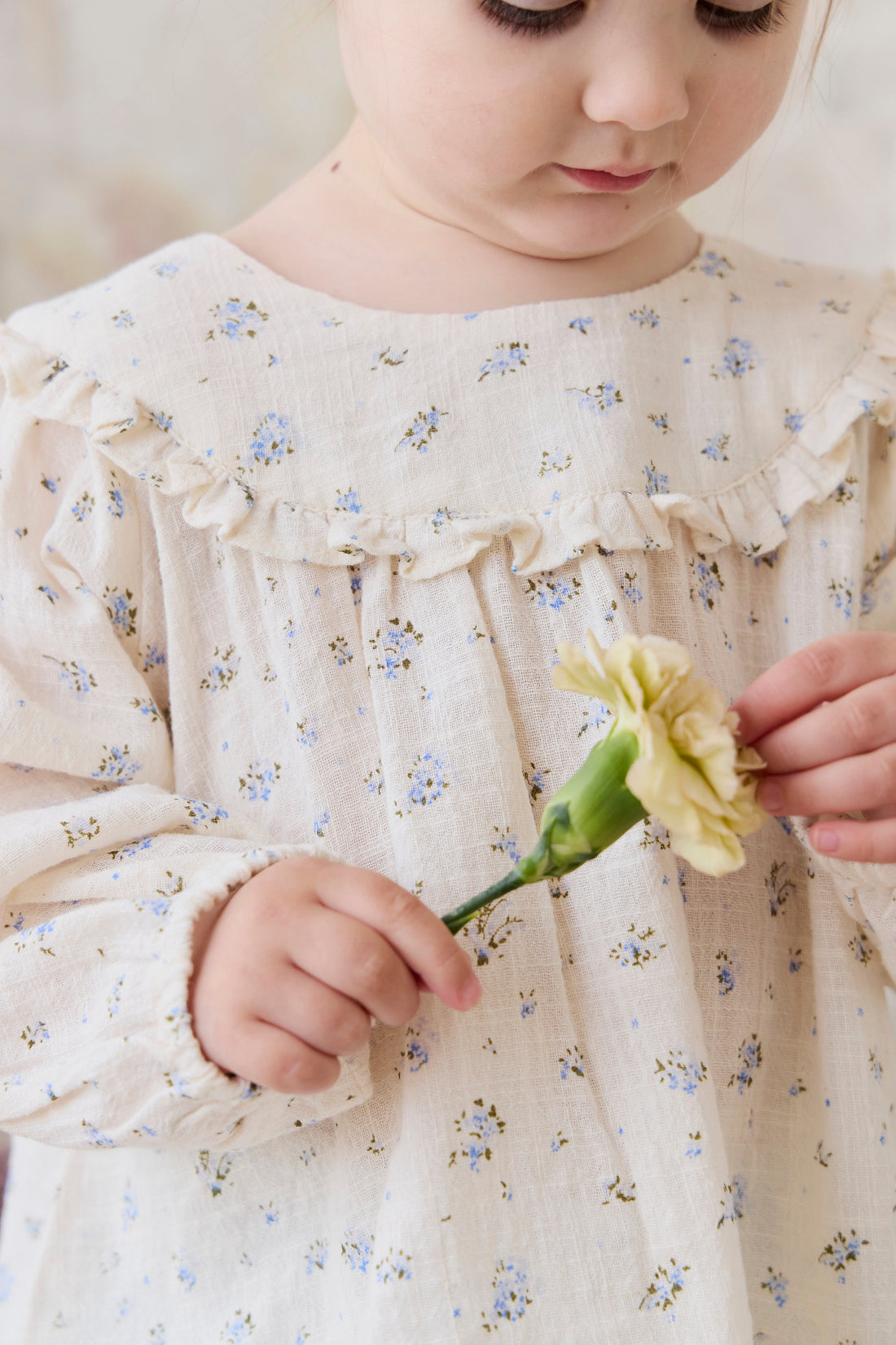 Organic Cotton Nathalie Blouse - Juniper Fields Blue Childrens Top from Jamie Kay Australia