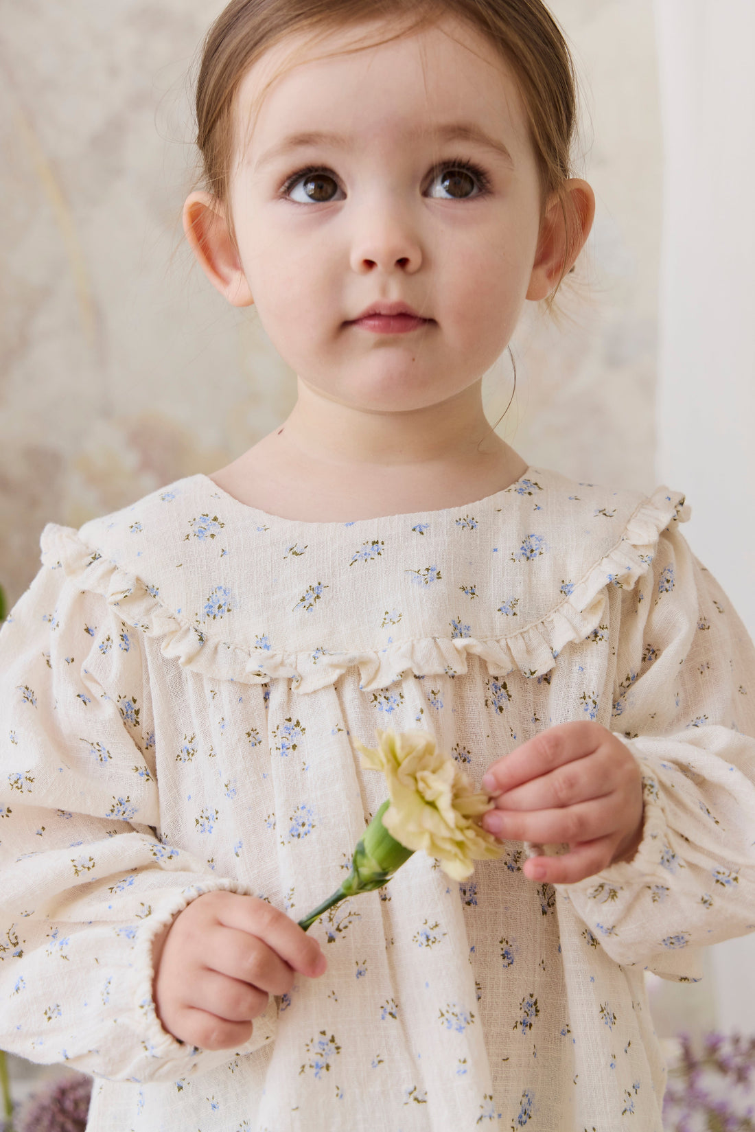Organic Cotton Nathalie Blouse - Juniper Fields Blue Childrens Top from Jamie Kay Australia