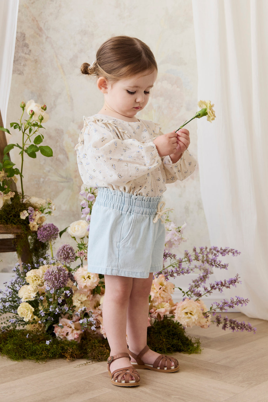 Organic Cotton Nathalie Blouse - Juniper Fields Blue Childrens Top from Jamie Kay Australia