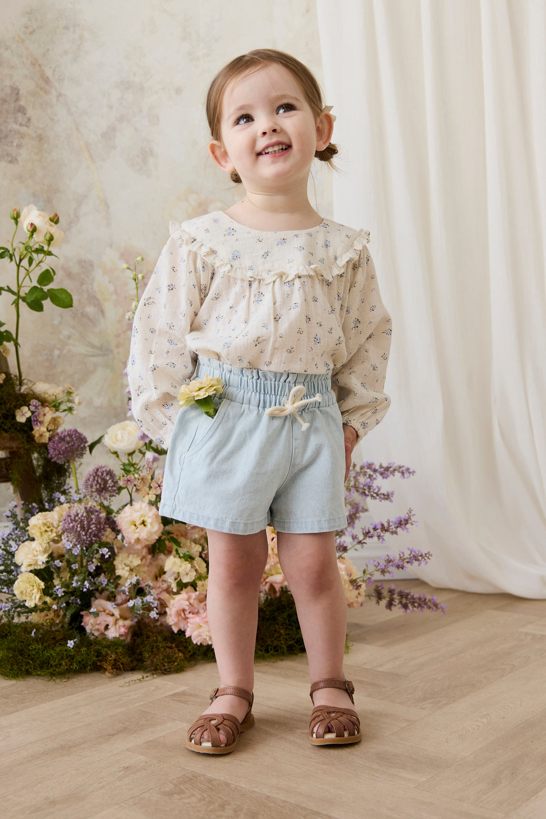 Gaelle Short - Summer Clouds Childrens Shorts from Jamie Kay Australia