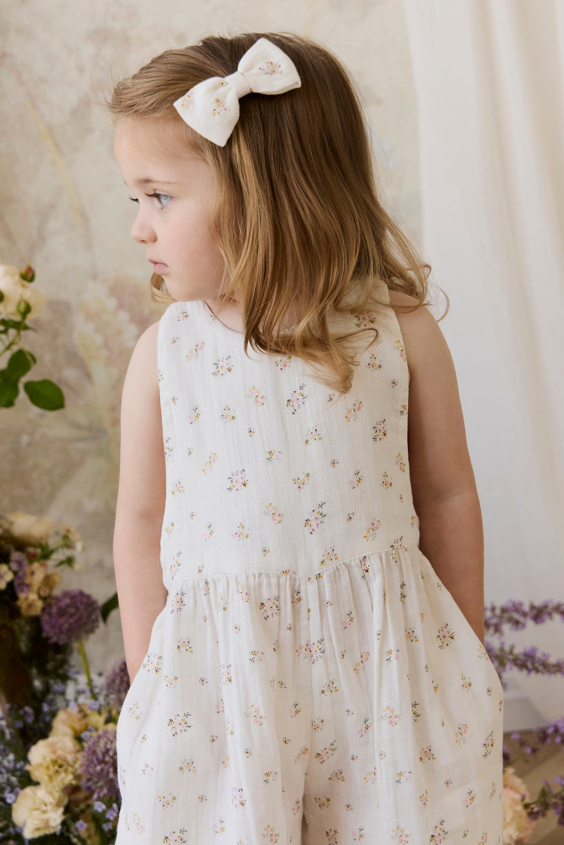 Organic Cotton Muslin Marceline Jumpsuit - Ayla Whisper Childrens Jumpsuit from Jamie Kay Australia