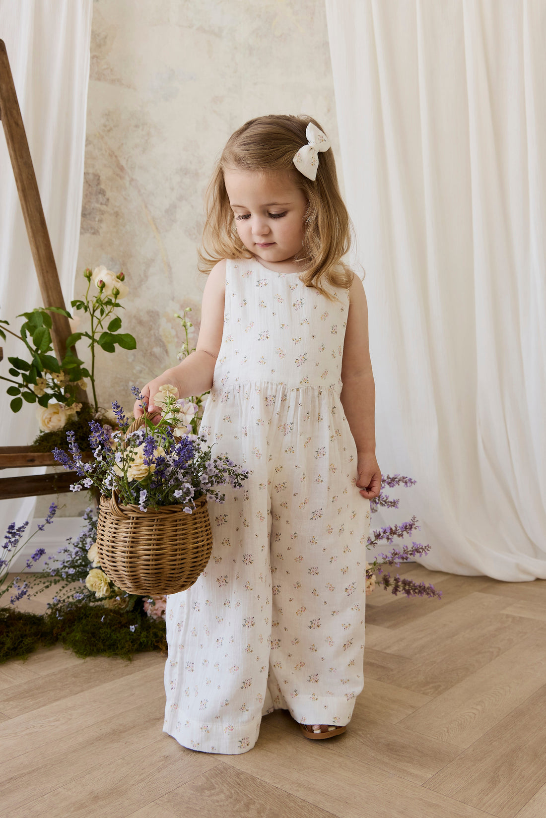 Organic Cotton Muslin Marceline Jumpsuit - Ayla Whisper Childrens Jumpsuit from Jamie Kay Australia
