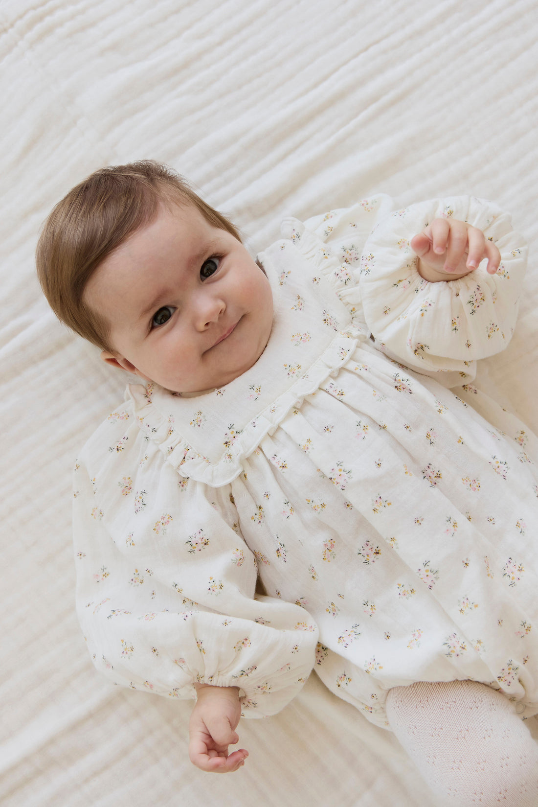 Organic Cotton Muslin Frances Playsuit-Ayla Whisper Childrens Playsuit from Jamie Kay Australia