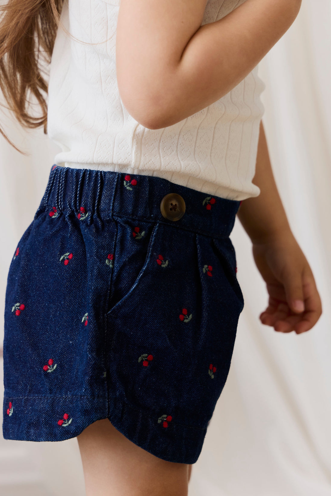 Jardine Short - Cerise Denim Childrens Short from Jamie Kay Australia