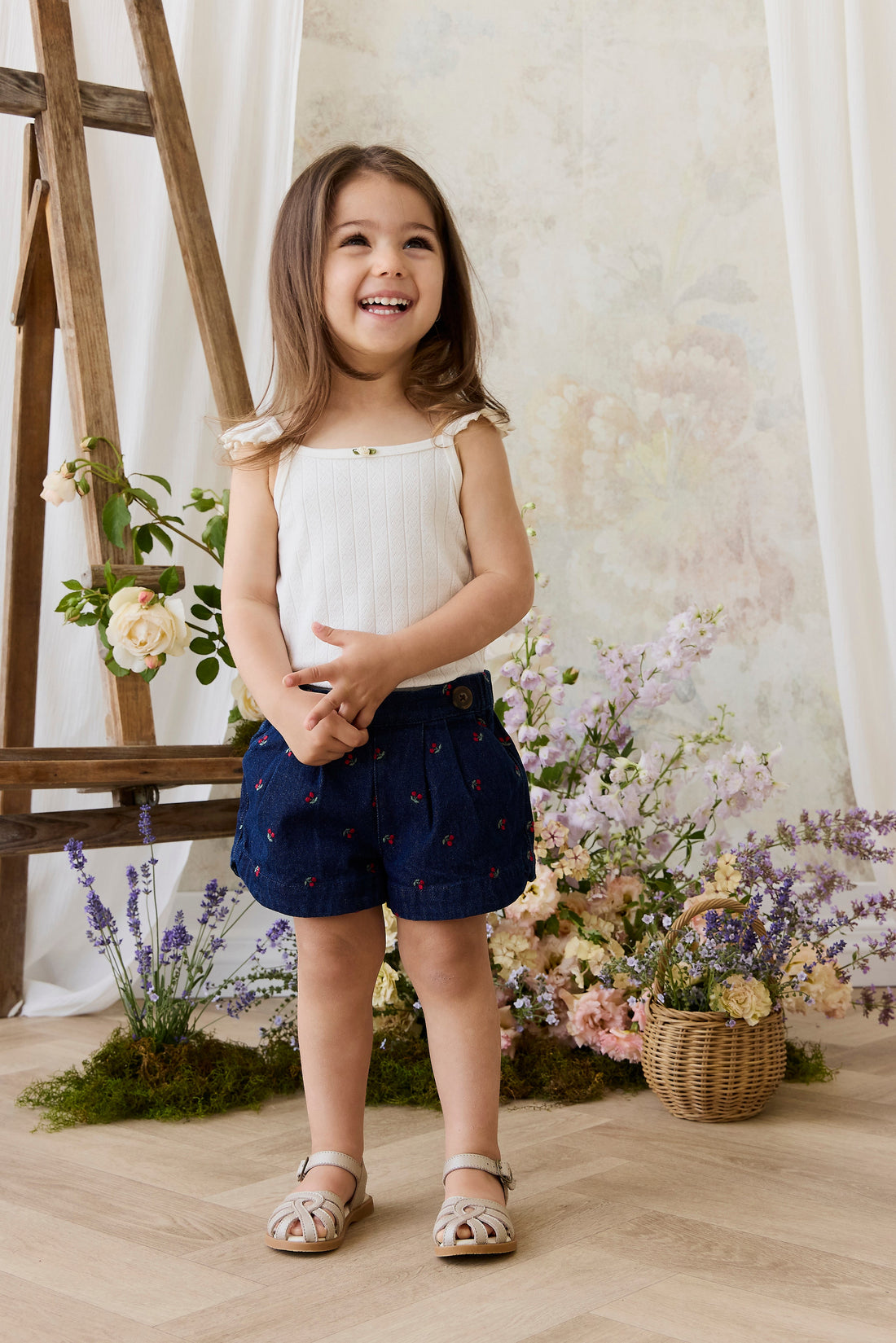 Jardine Short - Cerise Denim Childrens Short from Jamie Kay Australia