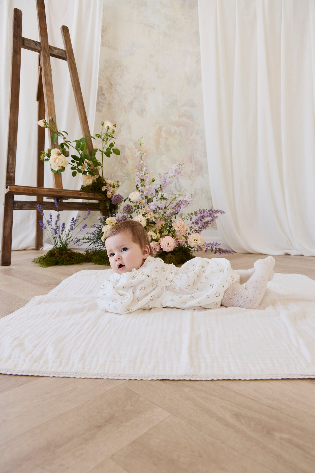 Organic Cotton Muslin Frances Playsuit-Ayla Whisper Childrens Playsuit from Jamie Kay Australia