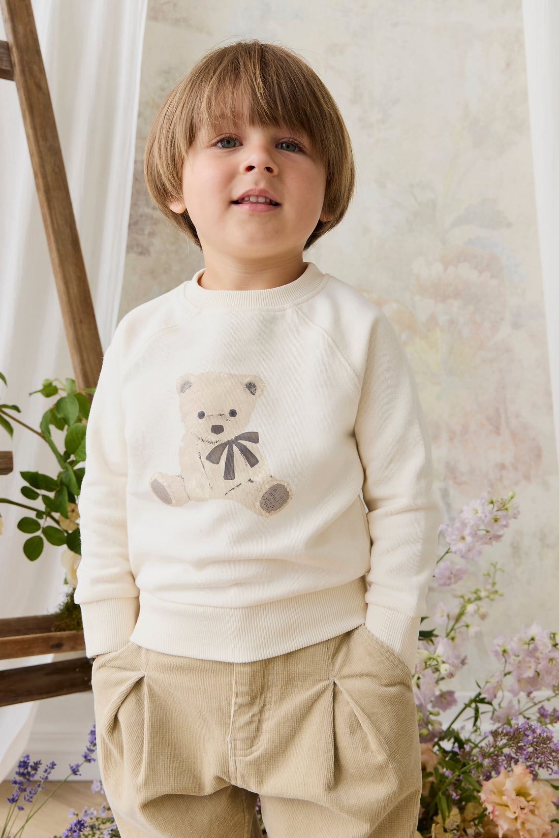 Organic Cotton Hayes Sweatshirt - Theo Teddy Cloud Childrens Top from Jamie Kay Australia