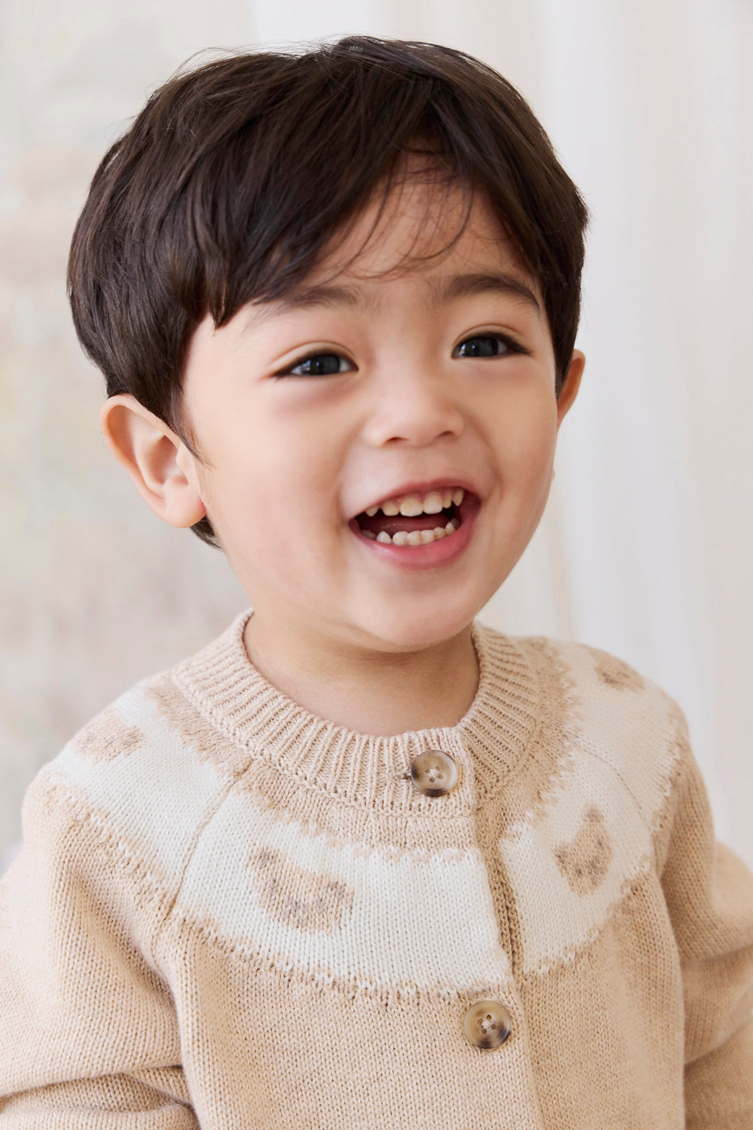 Riley Cardigan - Riley Jacquard - Wheaten Marle Childrens Cardigan from Jamie Kay Australia