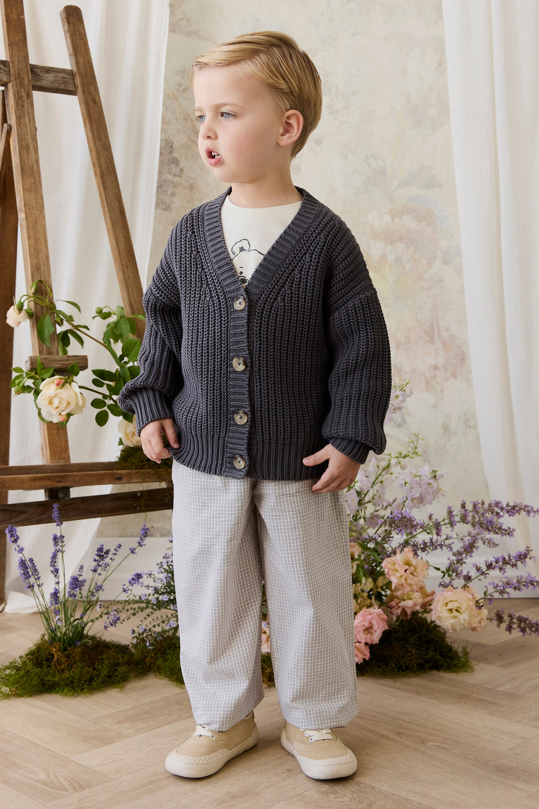 River Cardigan - Stormy Childrens Cardigan from Jamie Kay Australia