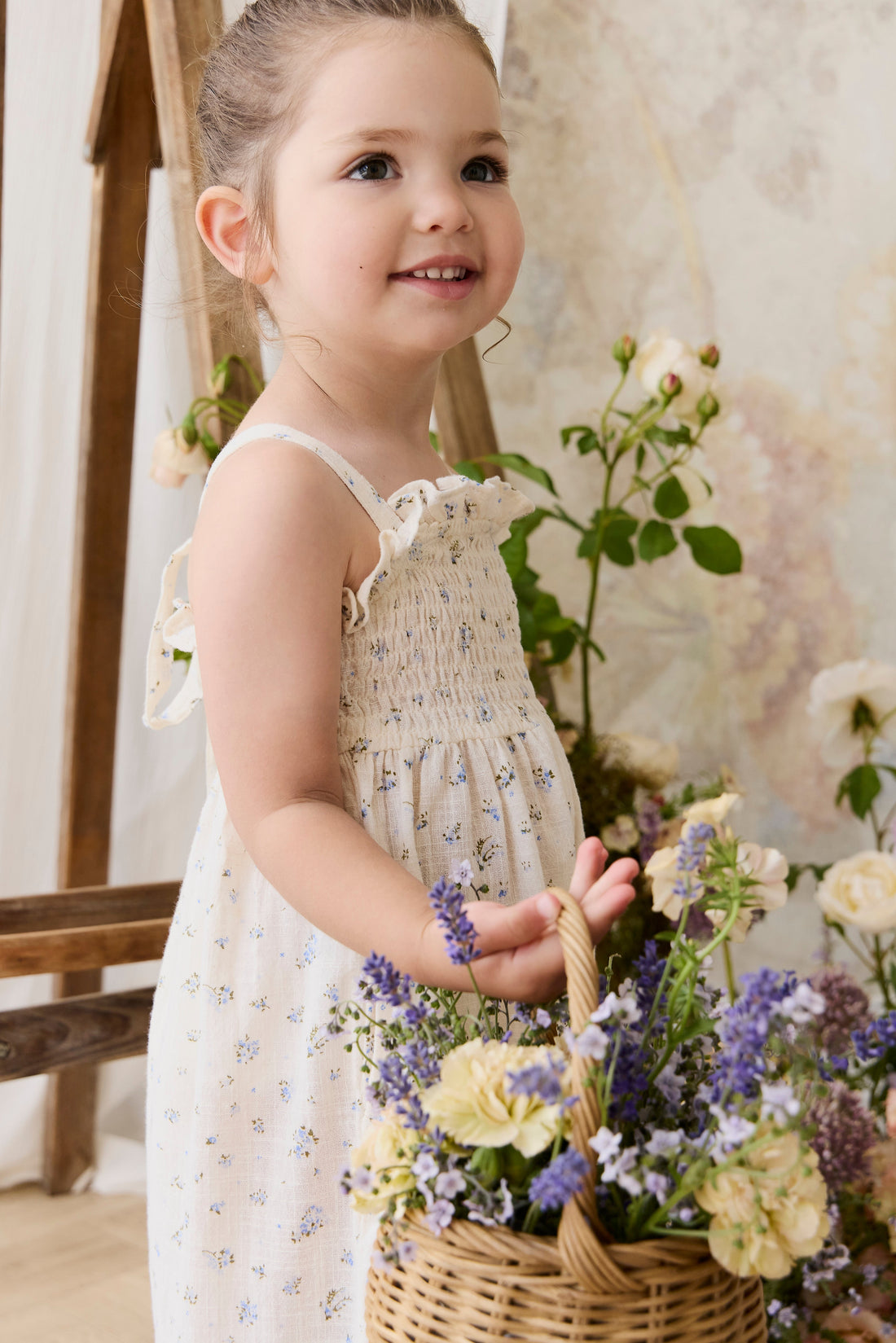 Organic Cotton Arabella Jumpsuit - Juniper Fields Blue Childrens Jumpsuit from Jamie Kay Australia